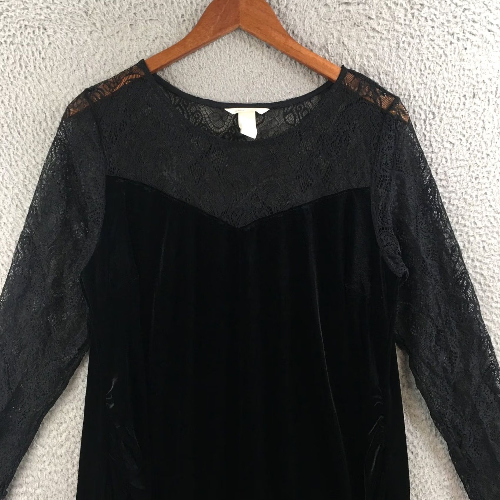 H&M H&M MAMA Dress Womens XL Black Lace Sleeve Sheath Midi Bodycon Stretch Cocktail Size XL / US 12-14 / IT 48-50 - 2 Thumbnail