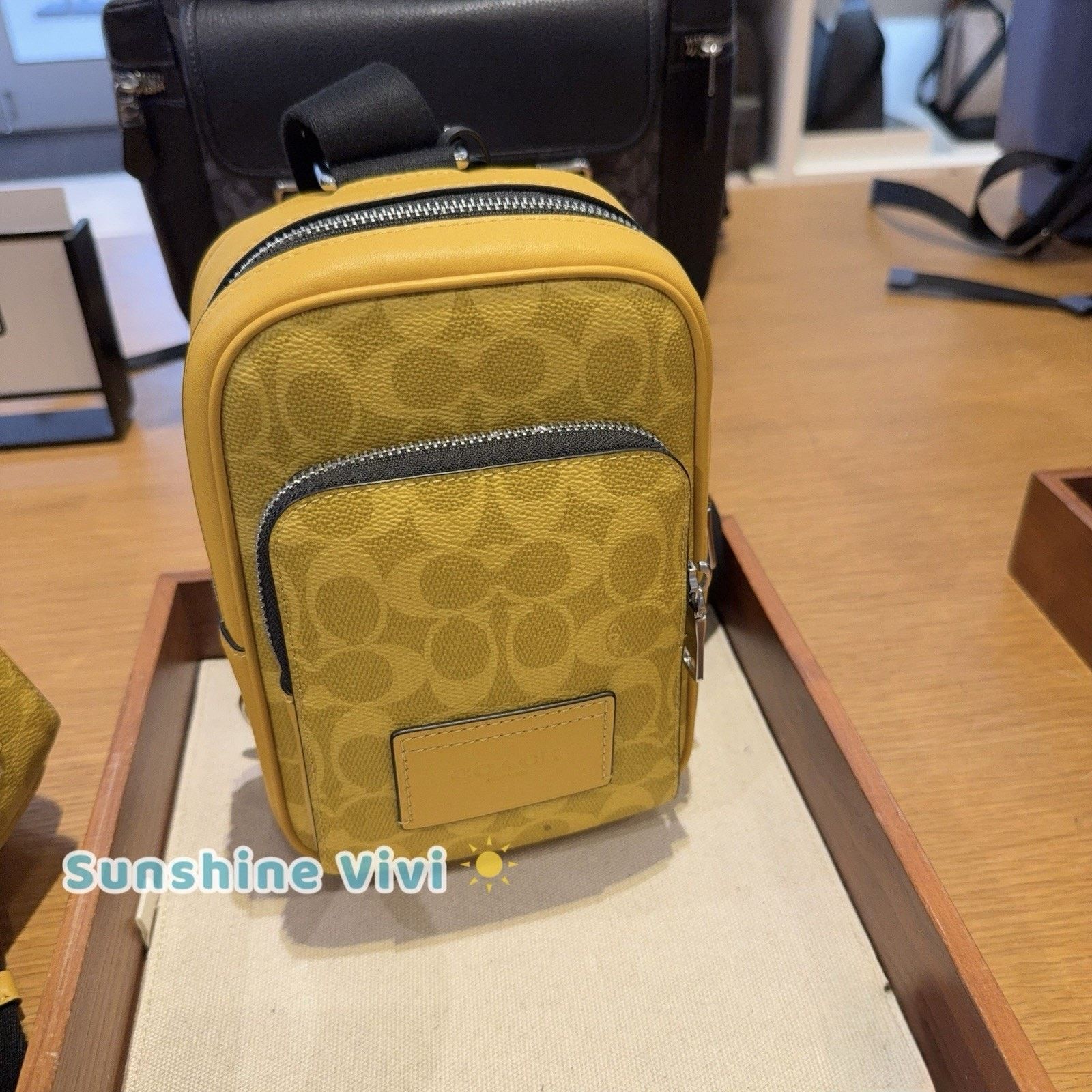 Coach NWT Coach men Racer Sling Pack Charms CEB27 Silver CANARY Size ONE SIZE - 1 Thumbnail