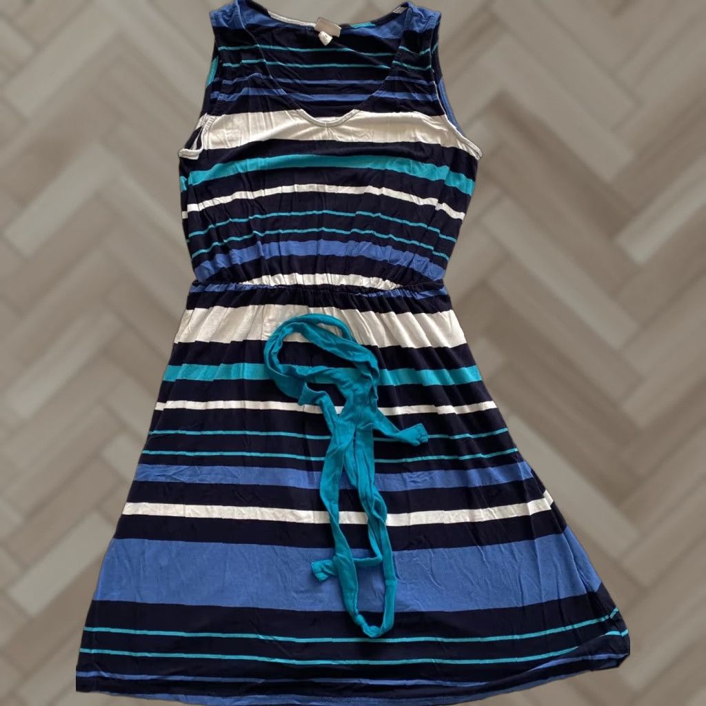 Merona Merona Midi Dress Women’s Medium Comfortable Rayon Blend Sleeveless Zip Scoop Neck Multicolor A-Line Dress Spring Summer Womens Size M / US 6-8 / IT 42-44 - 1 Thumbnail