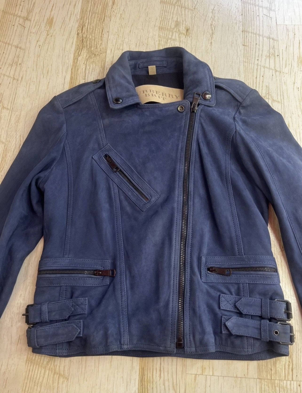 Burberry Burberry Brit Moto Biker Jacket Dark Navy Nappa Size M / US 6-8 / IT 42-44 - 8 Thumbnail