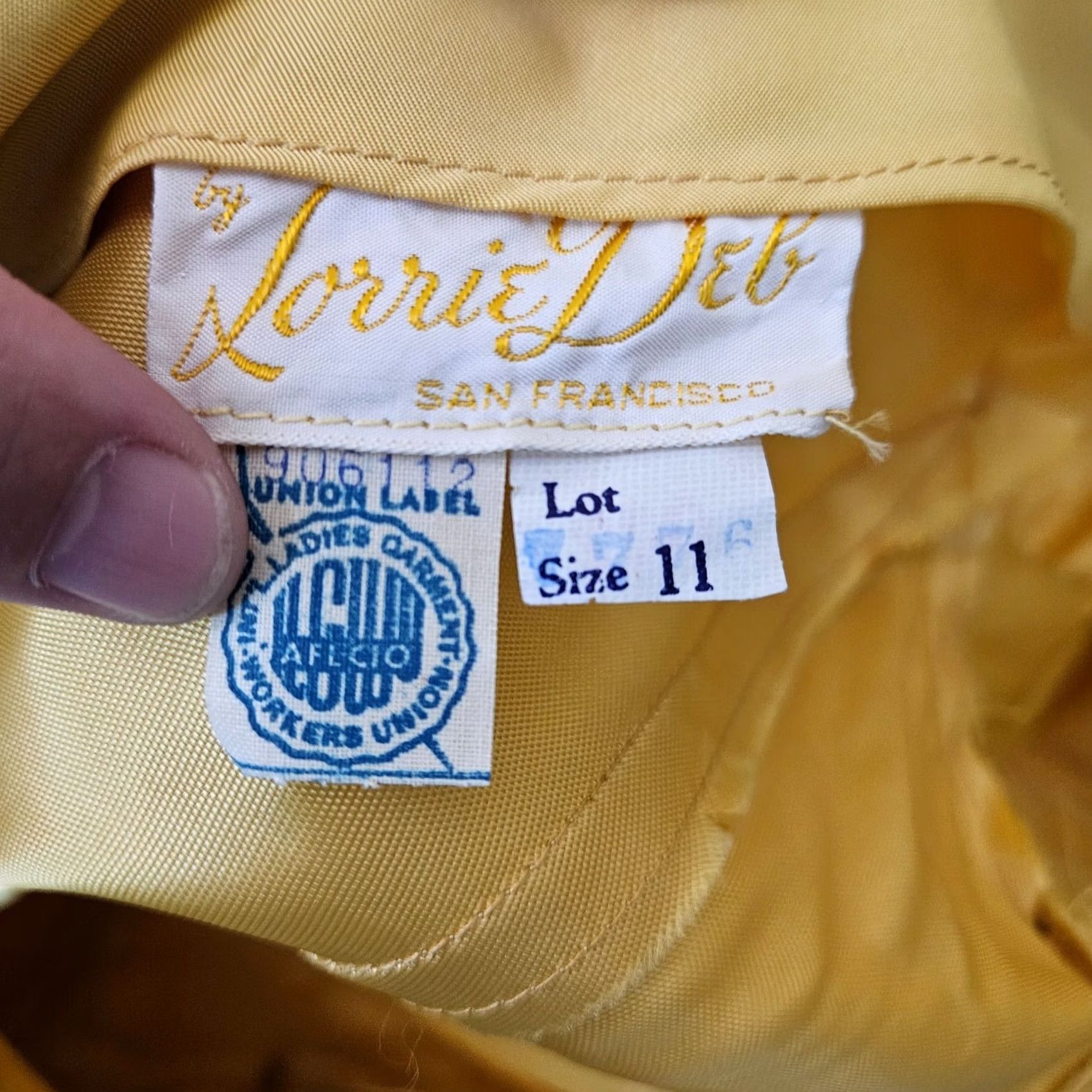 Vintage VTG Deb Group Lorrie 1950's Gold Fit & Flare Prom Party Cocktail Dress Sz 11 Women Size L / US 10 / IT 46 - 5 Thumbnail