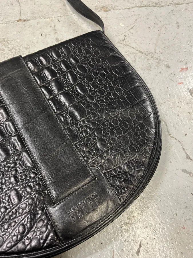 Gianfranco Ferre 2000s Gianfranco Ferré Black Leather Crocodile Embossed Bag Size ONE SIZE - 4 Thumbnail