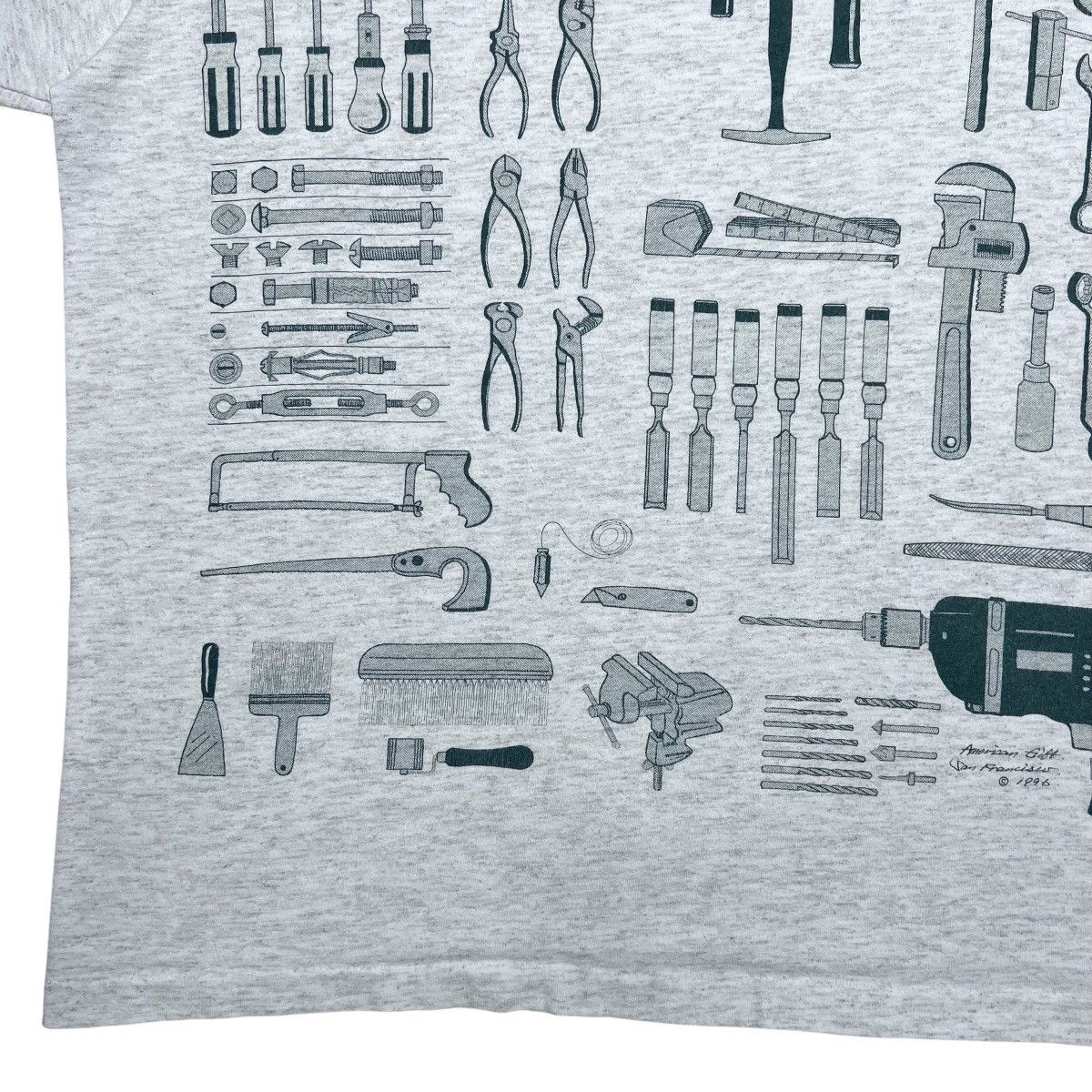 Vintage Vintage 1996 Tools Hammers Wrenches Drills Double Sided Tee Size US L / EU 52-54 / 3 - 6 Thumbnail
