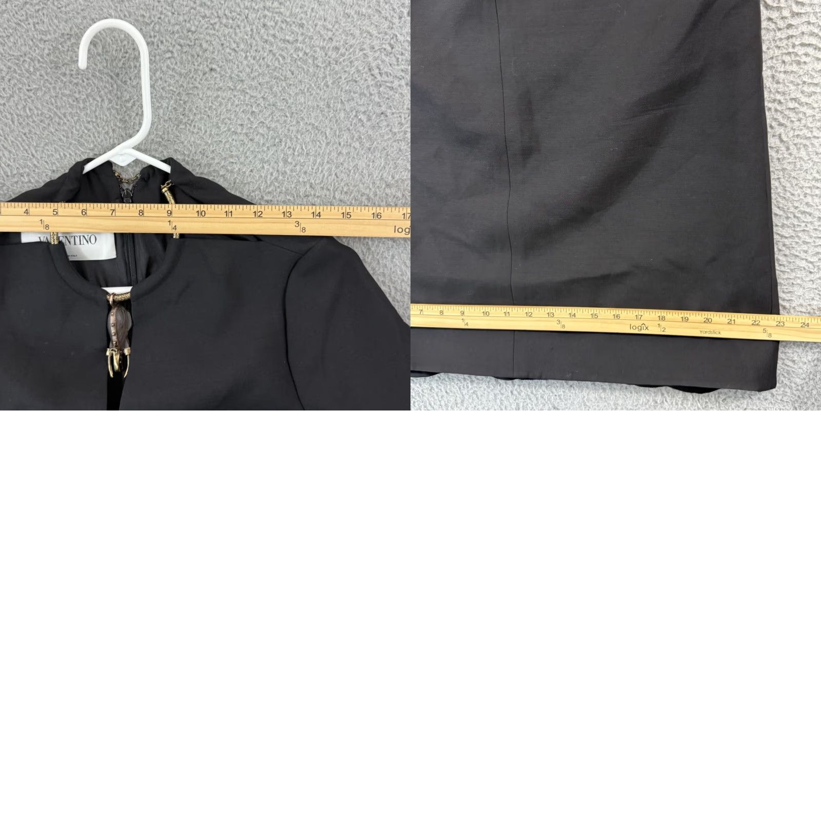 Valentino VINTAGE Valentino Spa Dress Women 4 Black Crepe Couture A Line Mini Zip Wool Silk Sheath Size S / US 4 / IT 40 - 10 Thumbnail