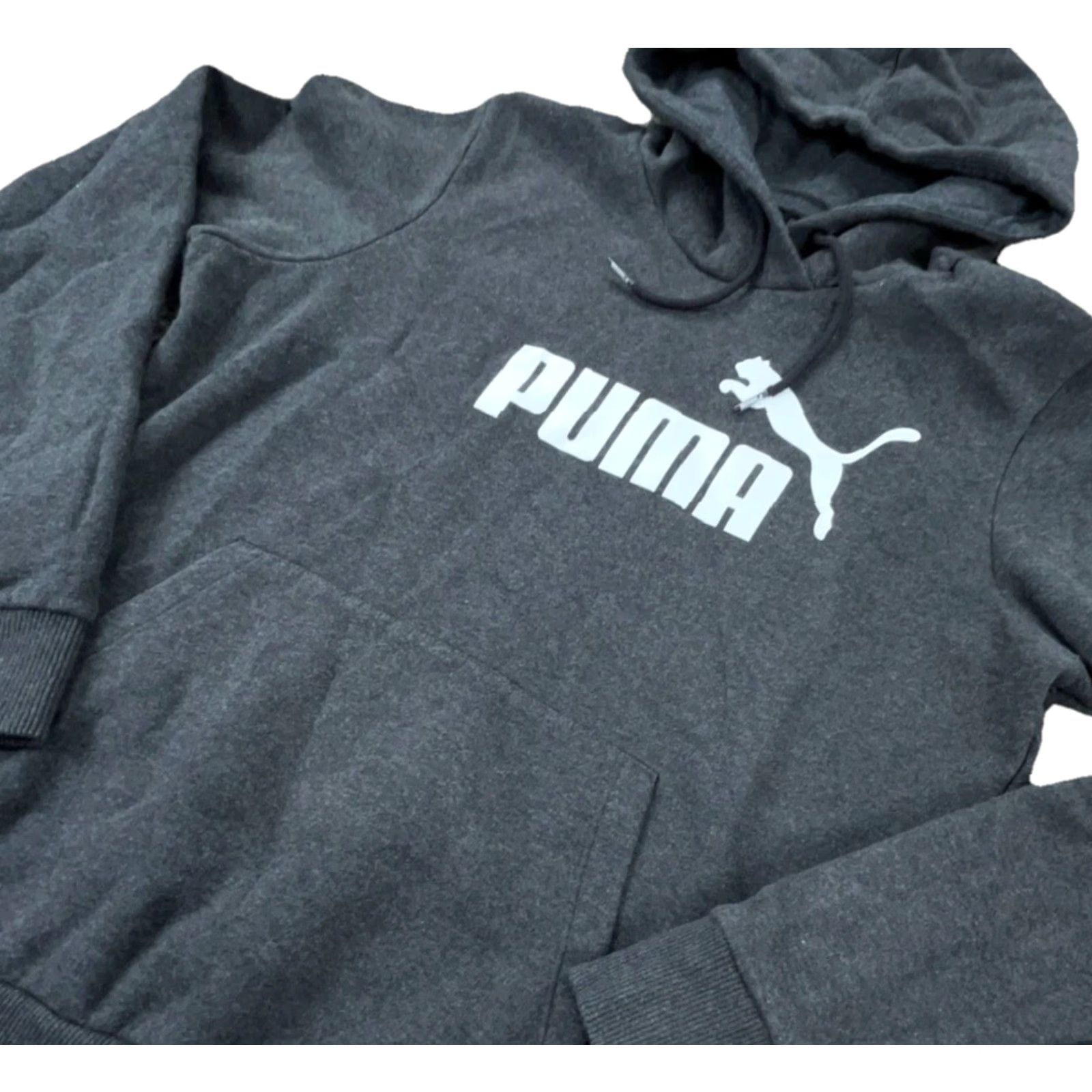 Puma Puma Hoodie Women Large Gray White Sweatshirt Sweater Spell Out Pull Over Ladies Size L / US 10 / IT 46 - 2 Thumbnail