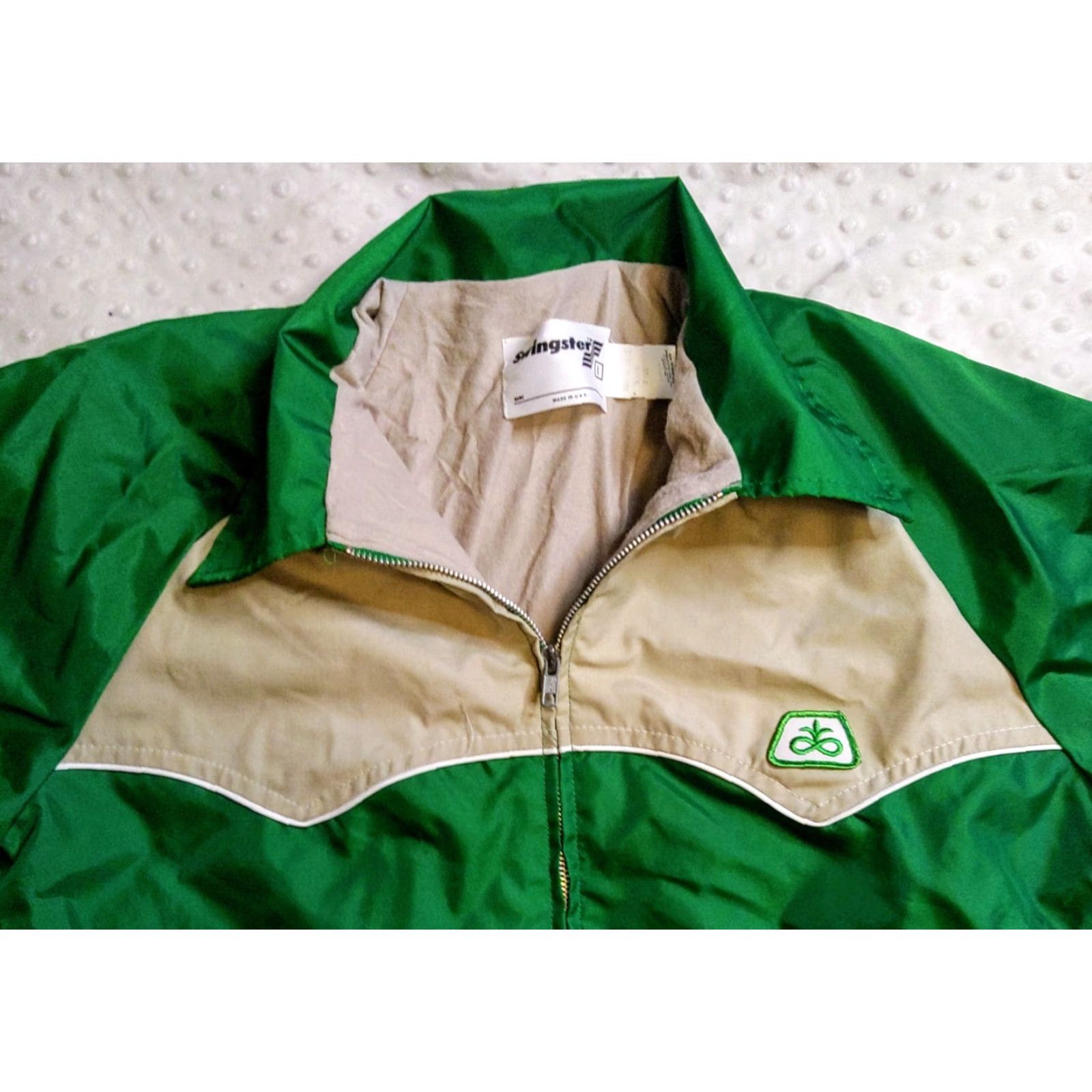 Vintage VINTAGE Swingster Jacket Windbreaker Green Tan Zip USA Regular Mens L Jacket Size US L / EU 52-54 / 3 - 4 Thumbnail