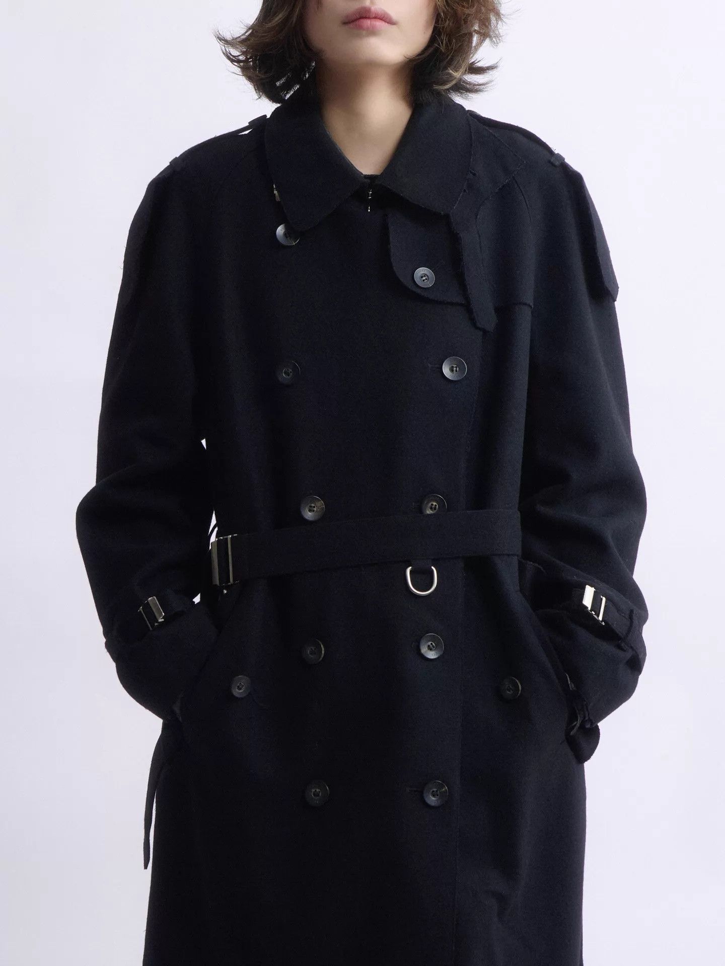 Gucci GUCCI by Tom Ford 1998AW Black Wool Double-Breasted Trench Size M / US 6-8 / IT 42-44 - 6 Thumbnail
