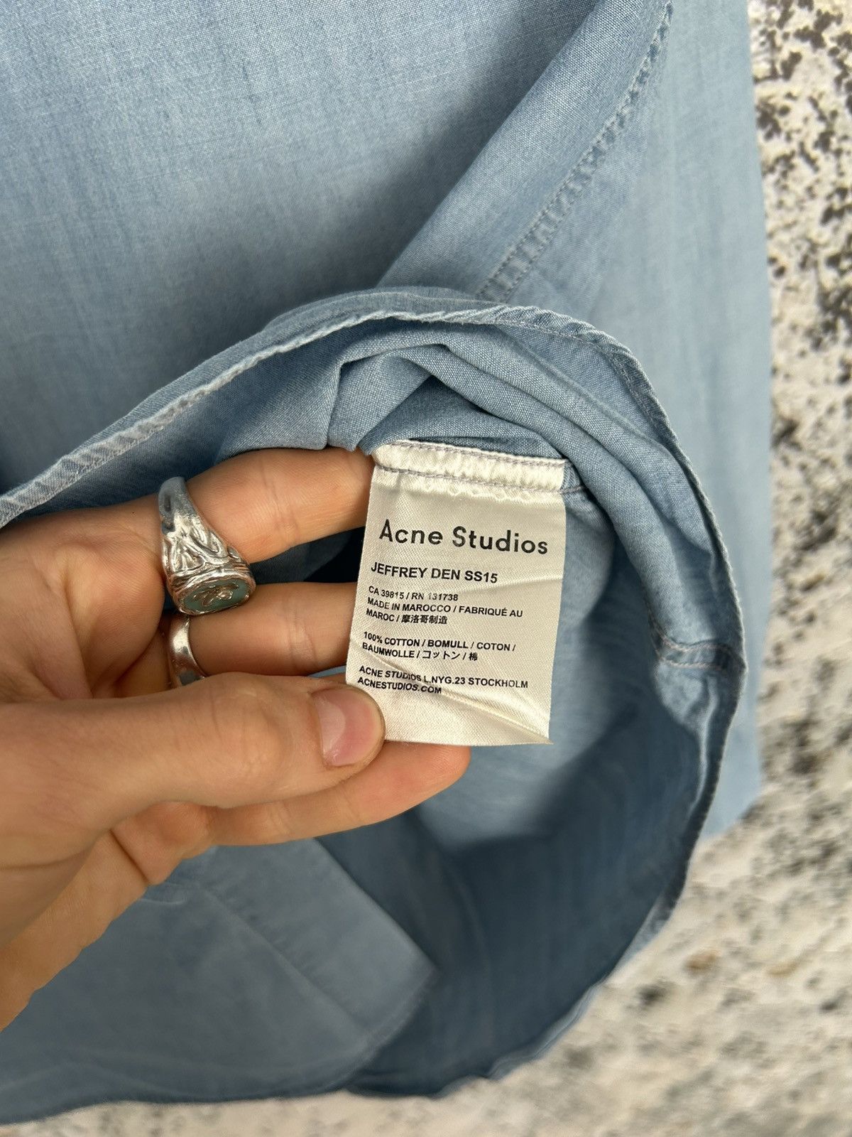Acne Studios Acne Studios Jeffrey Den SS15 Blue Shirt Avant Garde Grunge Size US L / EU 52-54 / 3 - 6 Thumbnail