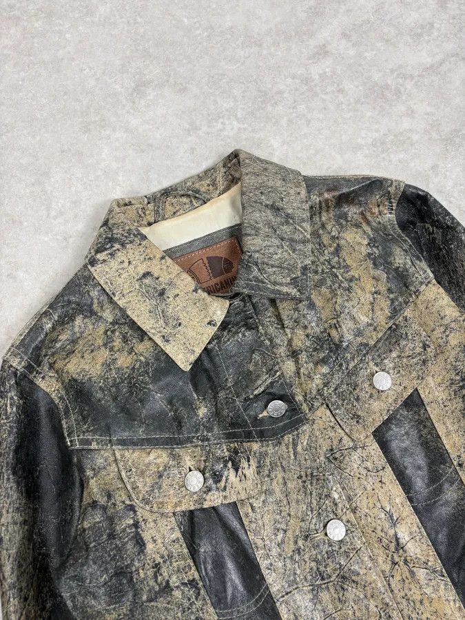 Vintage 2000s Archive Eroded Marble Effect Leather Jacket Size US S / EU 44-46 / 1 - 5 Thumbnail