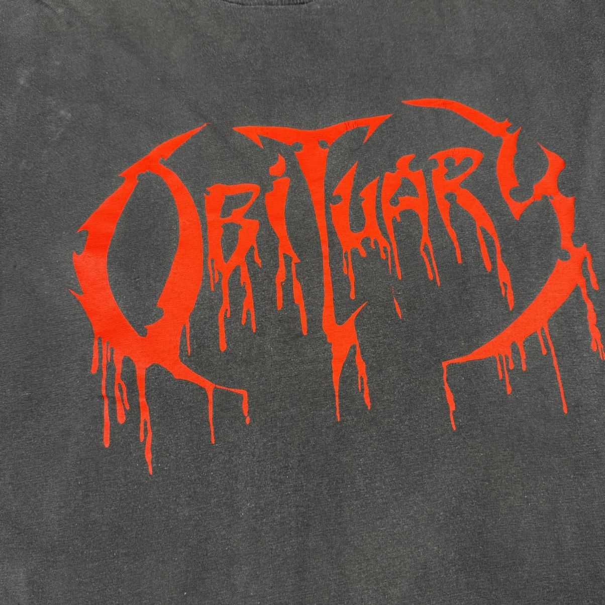 Vintage 1990 Obituary ‘Cause of Death’ Euro Faded T Shirt
