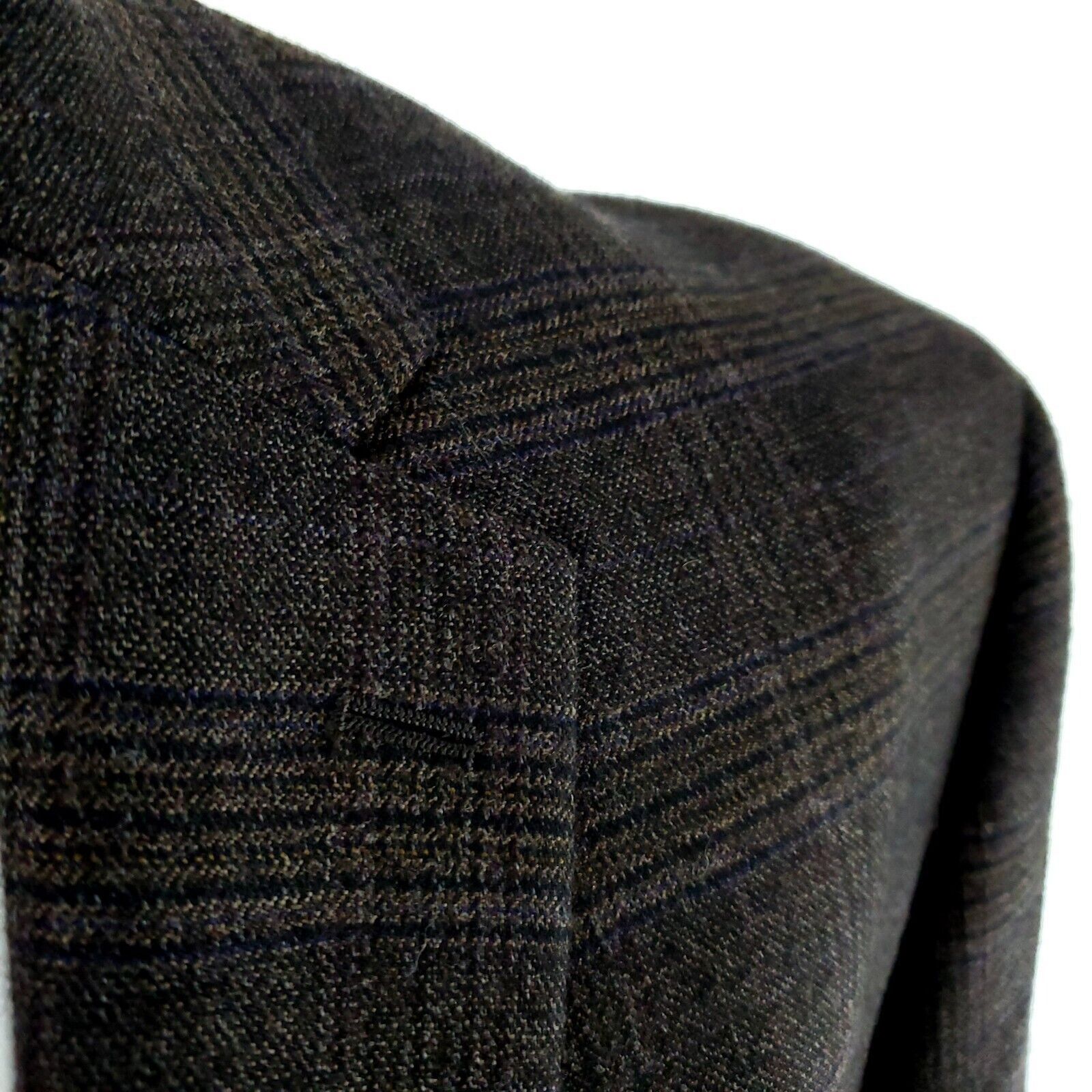 Calvin Klein Calvin Klein Wool 2 Button Sport Coat 44R Brown Plaid Blazer Size 44R - 2 Thumbnail