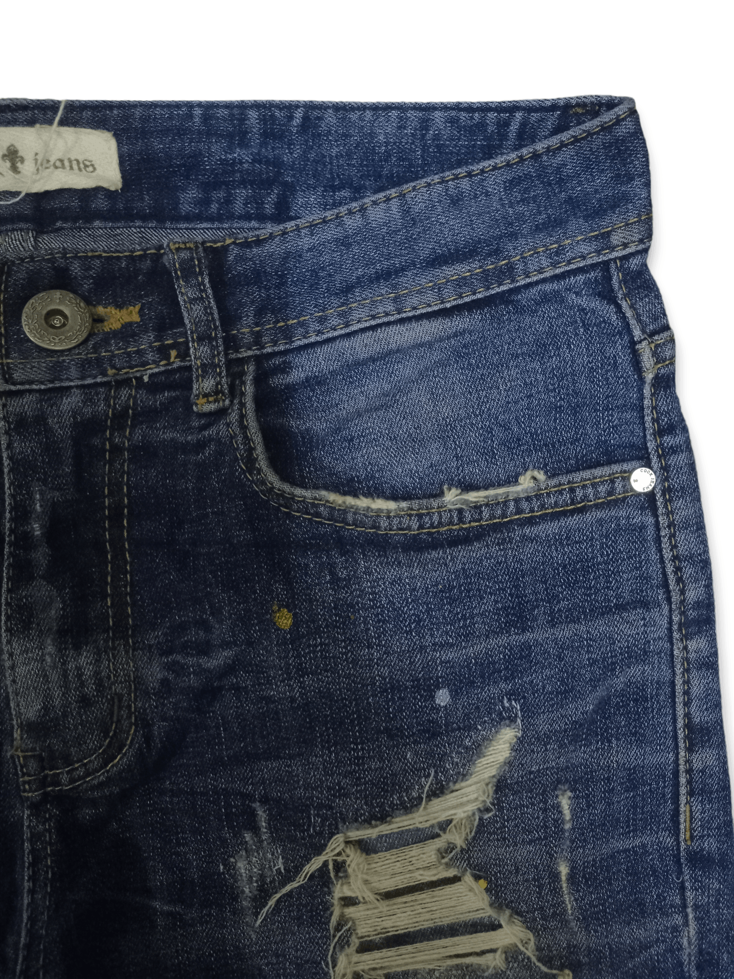 Japanese Brand Vintage Japanese Brand Blue Wash Painted Splatter Jeans Size US 30 / EU 46 - 7 Thumbnail