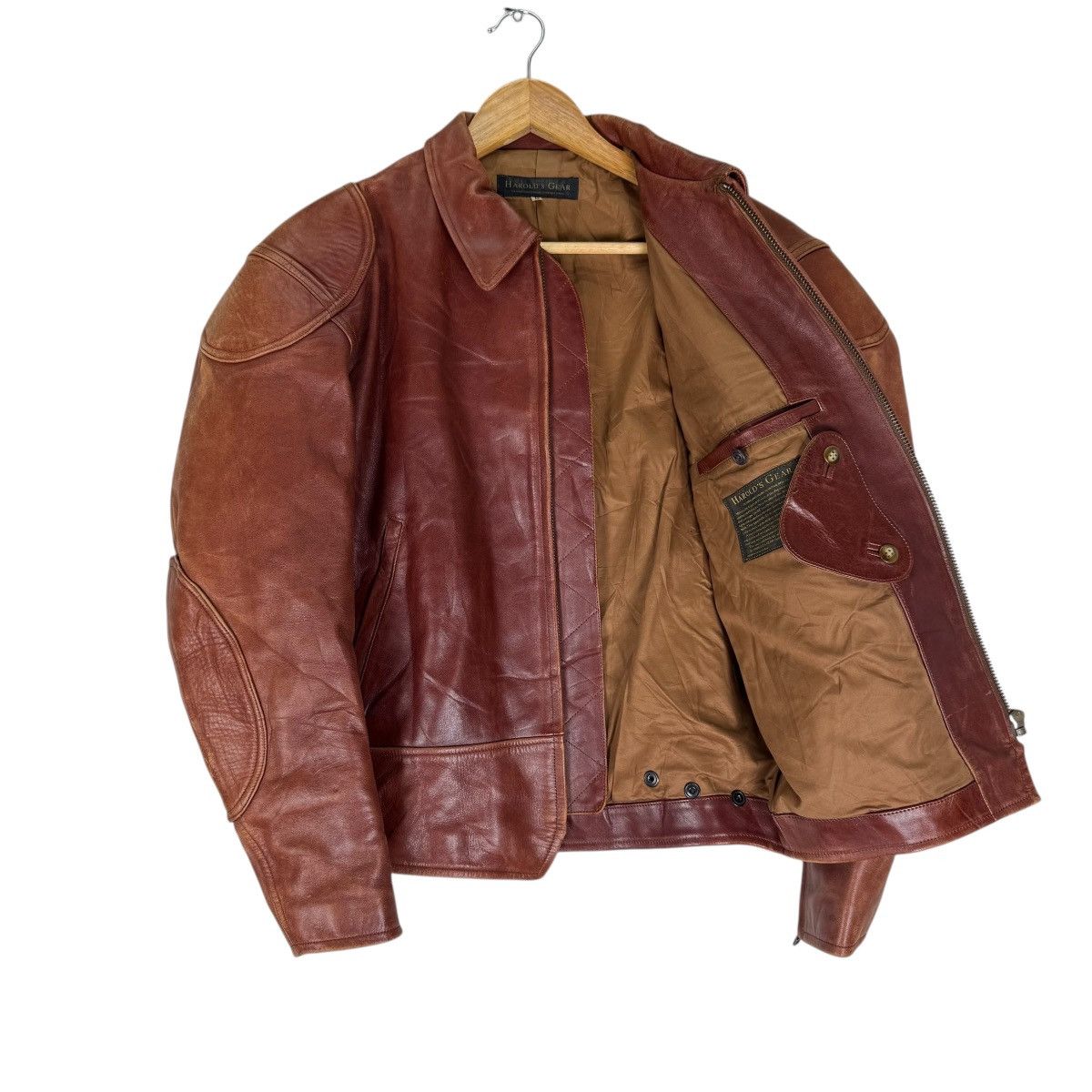 Genuine Leather ☀️HAROLD’S GEAR HORSEHIDE BIKERS LEATHER JACKET Size US L / EU 52-54 / 3 - 6 Thumbnail