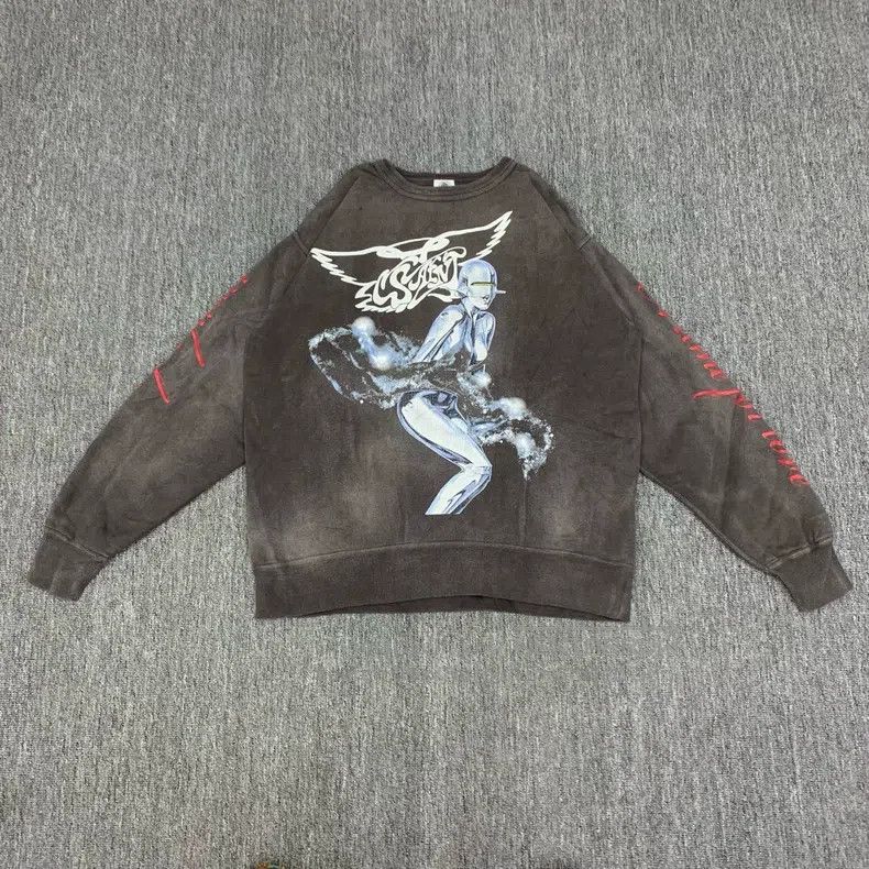 Saint Michael Saint Michael Co-branded washed old long-sleeved sweatshir Size US L / EU 52-54 / 3 - 1 Thumbnail
