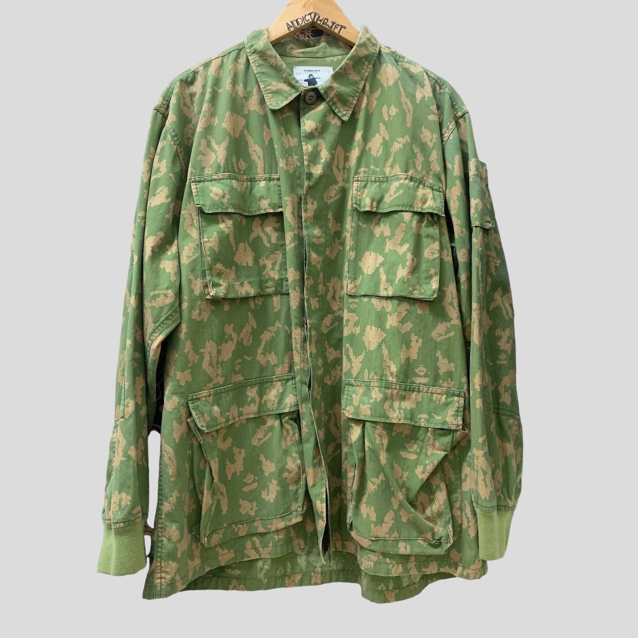 image of Bape x Vintage Digital Camo Military Shirt in Green, Men's (Size Large)