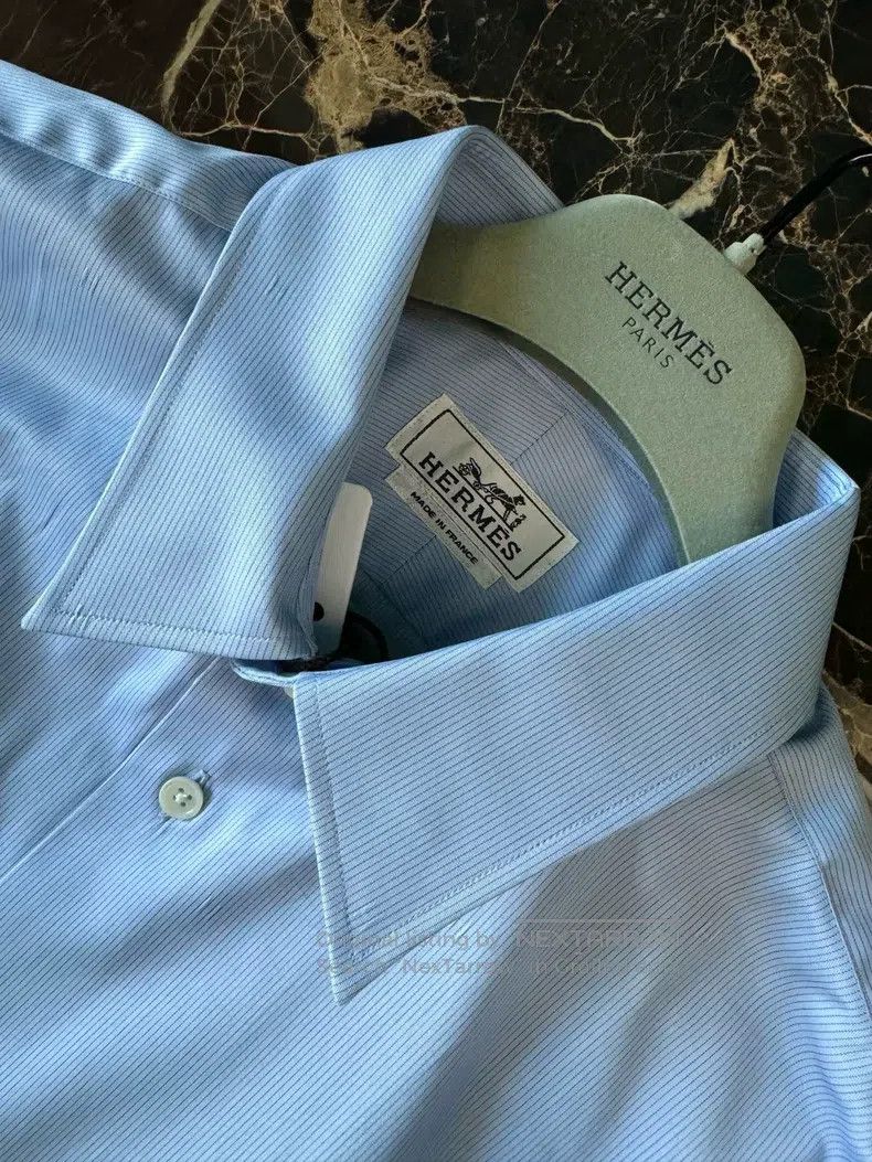 Hermes Hermes size 43 Classic Saddle Stitch H Embroidered Shirt Size US L / EU 52-54 / 3 - 5 Thumbnail