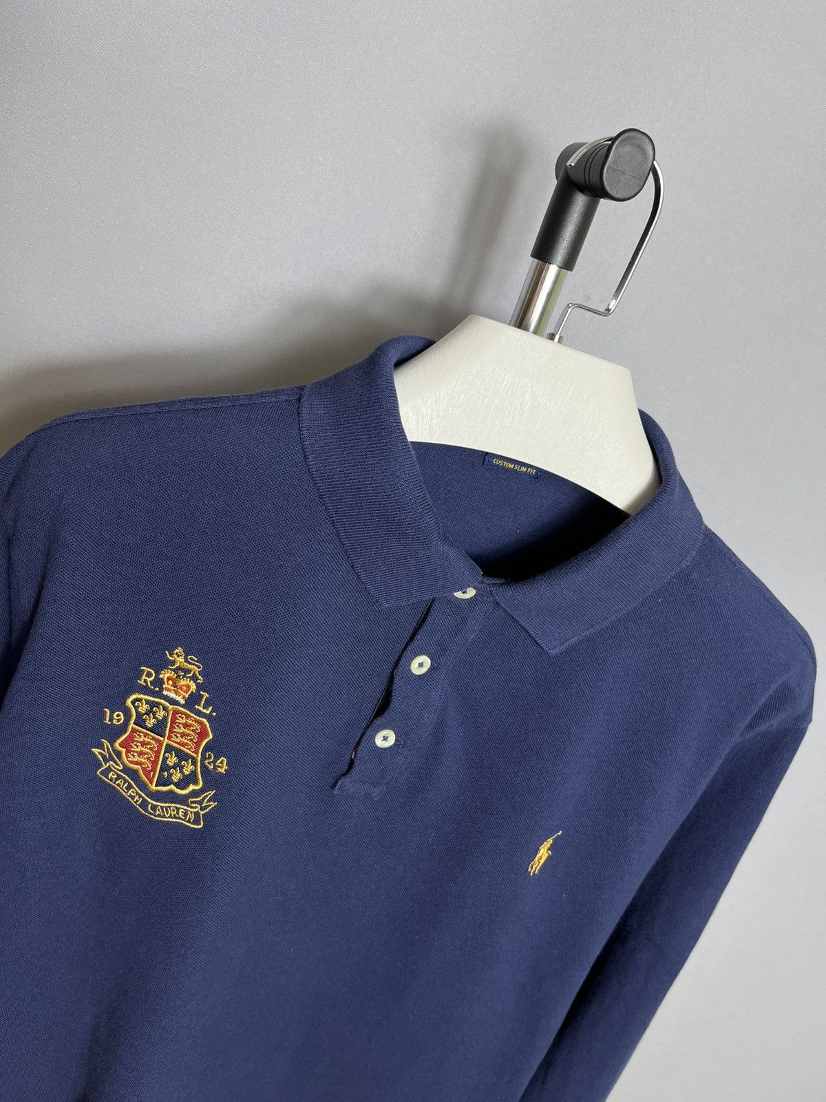 Polo Ralph Lauren × RRL Ralph Lauren × Ralph Lauren RL 1924 Classic Polo Shirt Men’s Top Long Sleeve Blue Size US XL / EU 56 / 4 - 2 Thumbnail