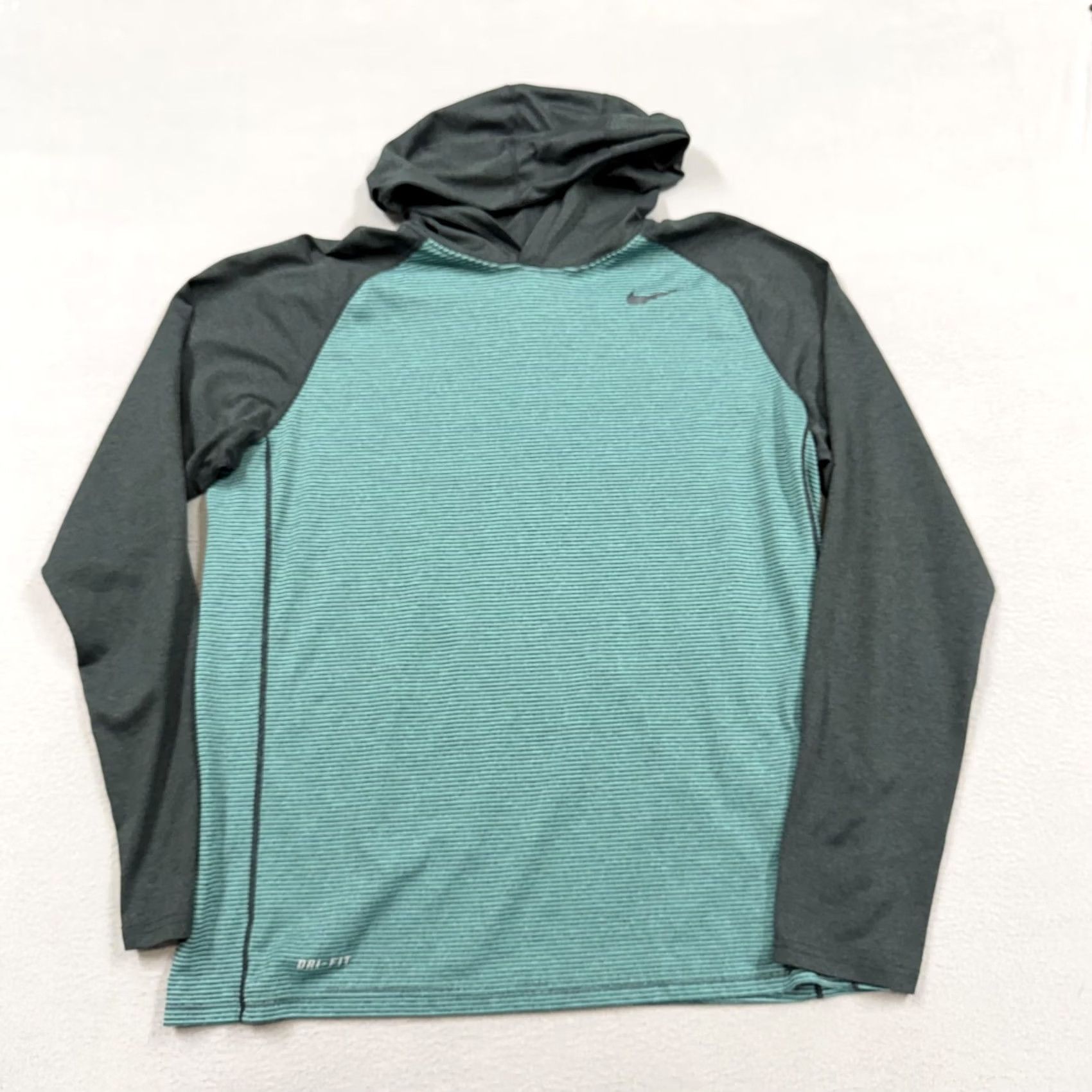 Nike Nike Hoodie Mens Large Green Striped Dri-FIT Pullover Running Shirt Size US L / EU 52-54 / 3 - 2 Thumbnail