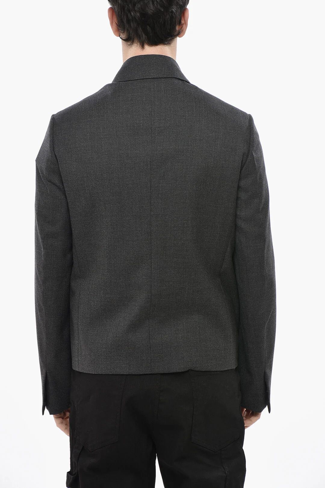 Givenchy og1mm0326 Wool Full-Zip Overshirt in Grey Size US M / EU 48-50 / 2 - 2 Thumbnail