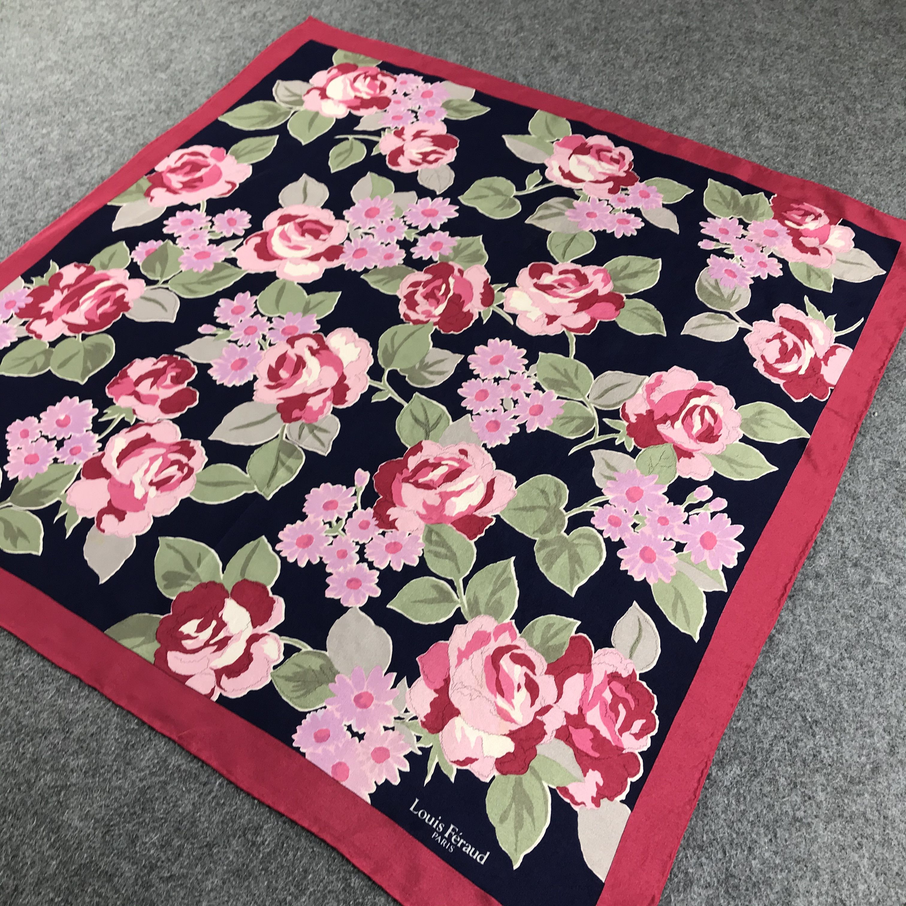 Louis Feraud Vintage Louis Feraud Floral Silk Scarf M17 Size ONE SIZE - 4 Thumbnail