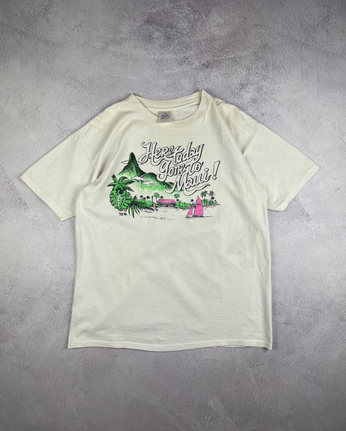Vintage Vintage 70 80s Here Today Gone To Maui Hawaii T-shirts sz L Size US L / EU 52-54 / 3 - 1 Thumbnail