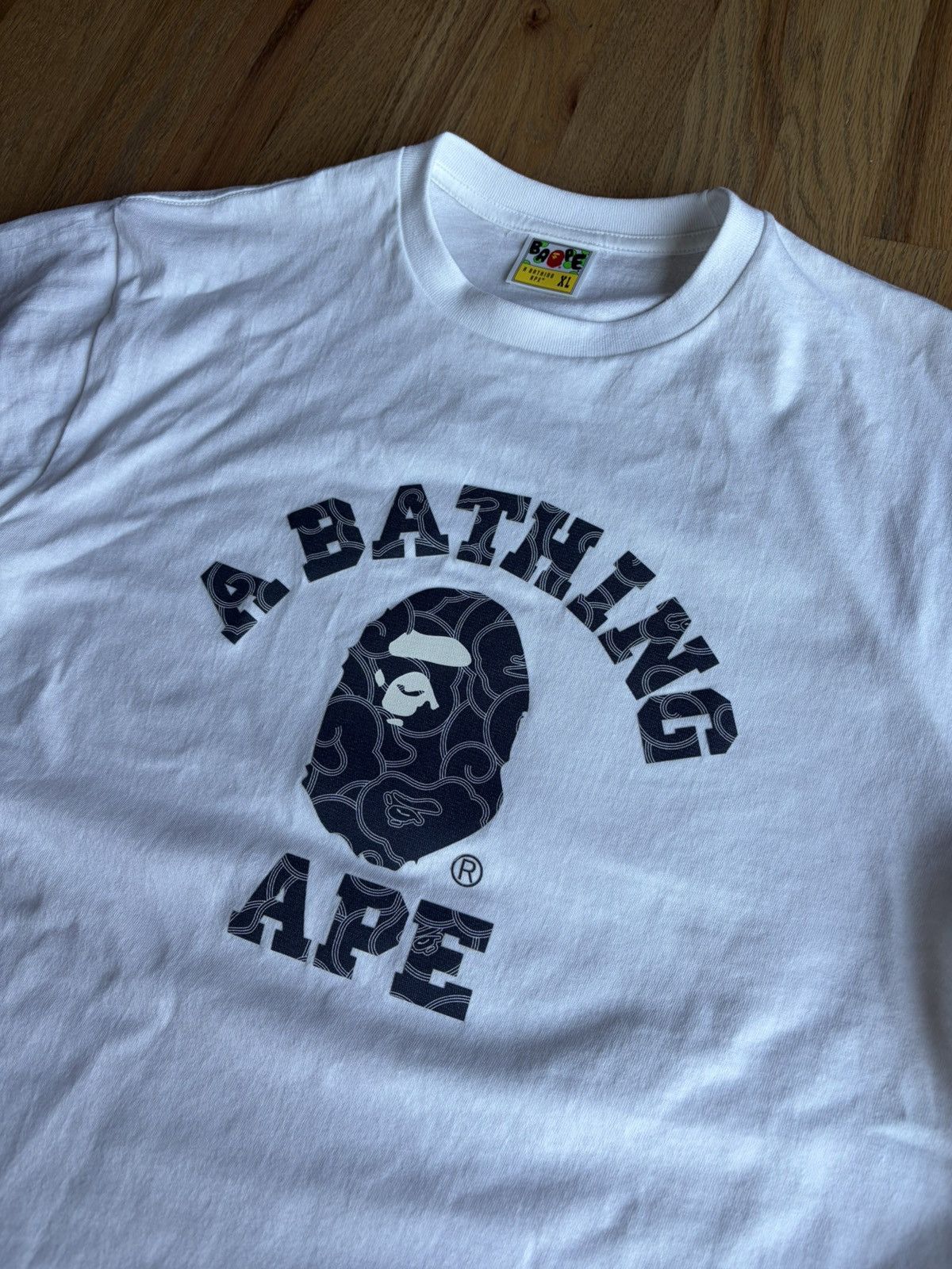 Bape Bape Japanese Cloud Camo College Tee Size XL Size US XL / EU 56 / 4 - 2 Thumbnail