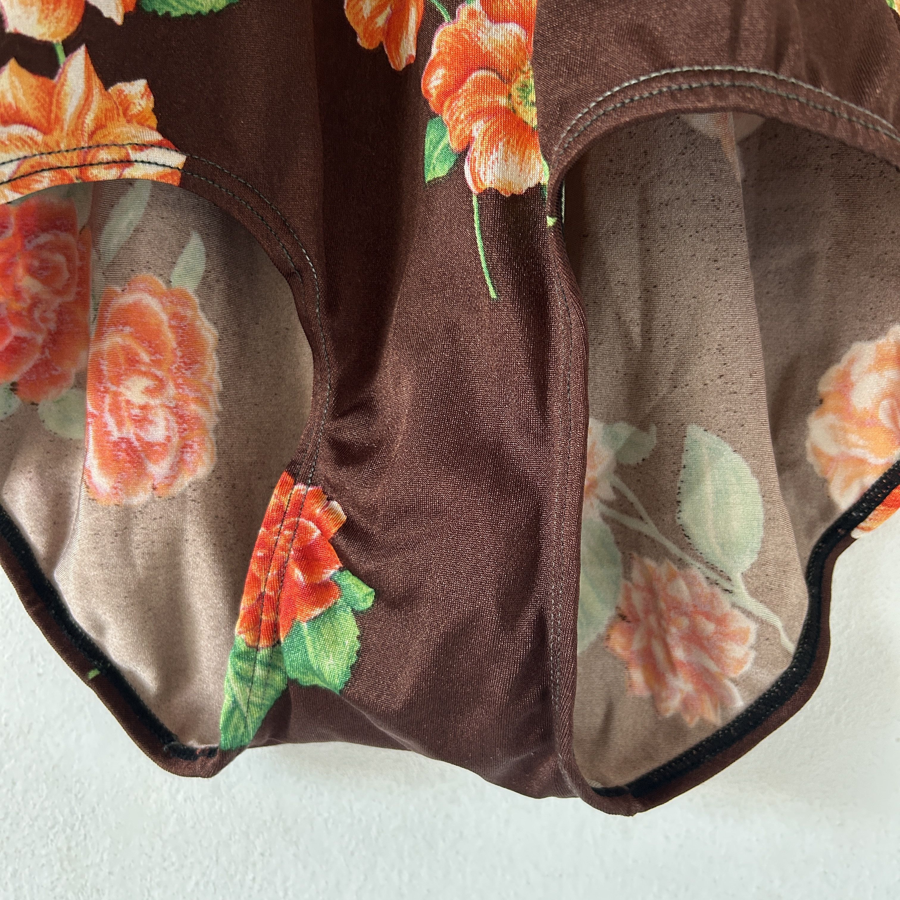 Vintage Vintage 90s Brown Floral Swimsuit Size XL / US 12-14 / IT 48-50 - 10 Thumbnail