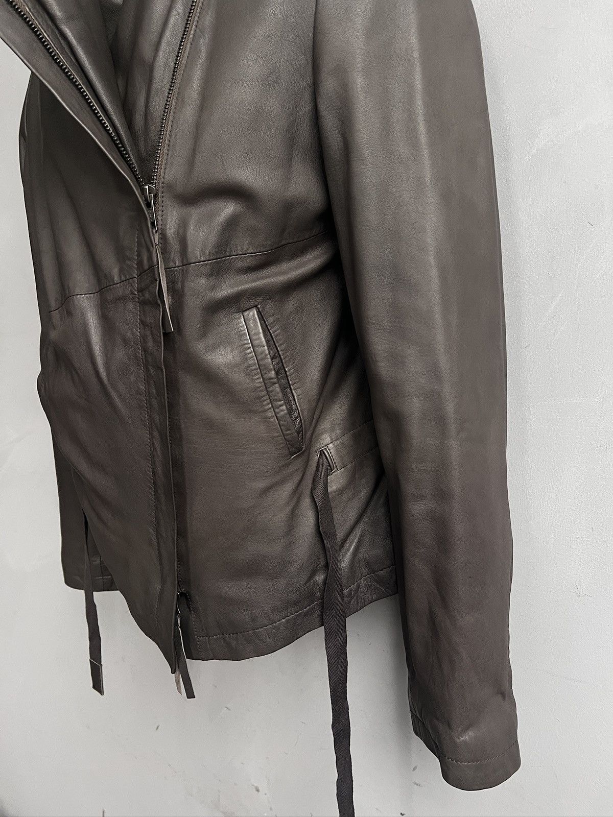 14th Addiction Asymmetrical leather biker jacket hype gothic avant garde Size US M / EU 48-50 / 2 - 4 Thumbnail