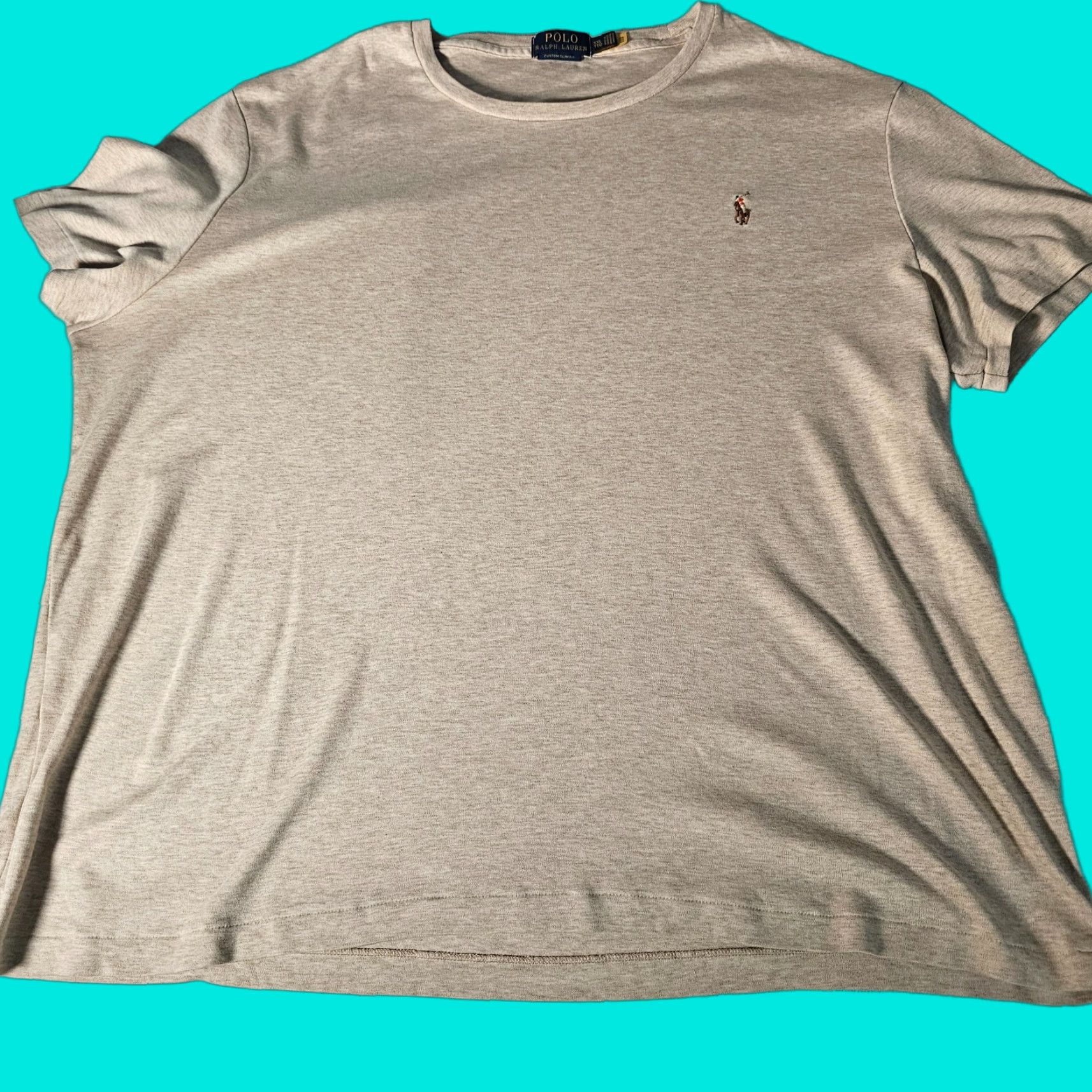Ralph Lauren VINTAGE Ralph Lauren T-Shirt Men 2XL Short Sleeve Crew Neck Solid Cotton Logo Slim Beige Size US XXL / EU 58 / 5 - 1 Thumbnail