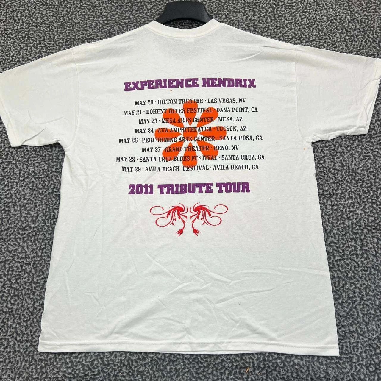 Gildan Vintage Experience Jimi Hendrix Shirt Men XL White Gildan Size US XL / EU 56 / 4 - 2 Thumbnail