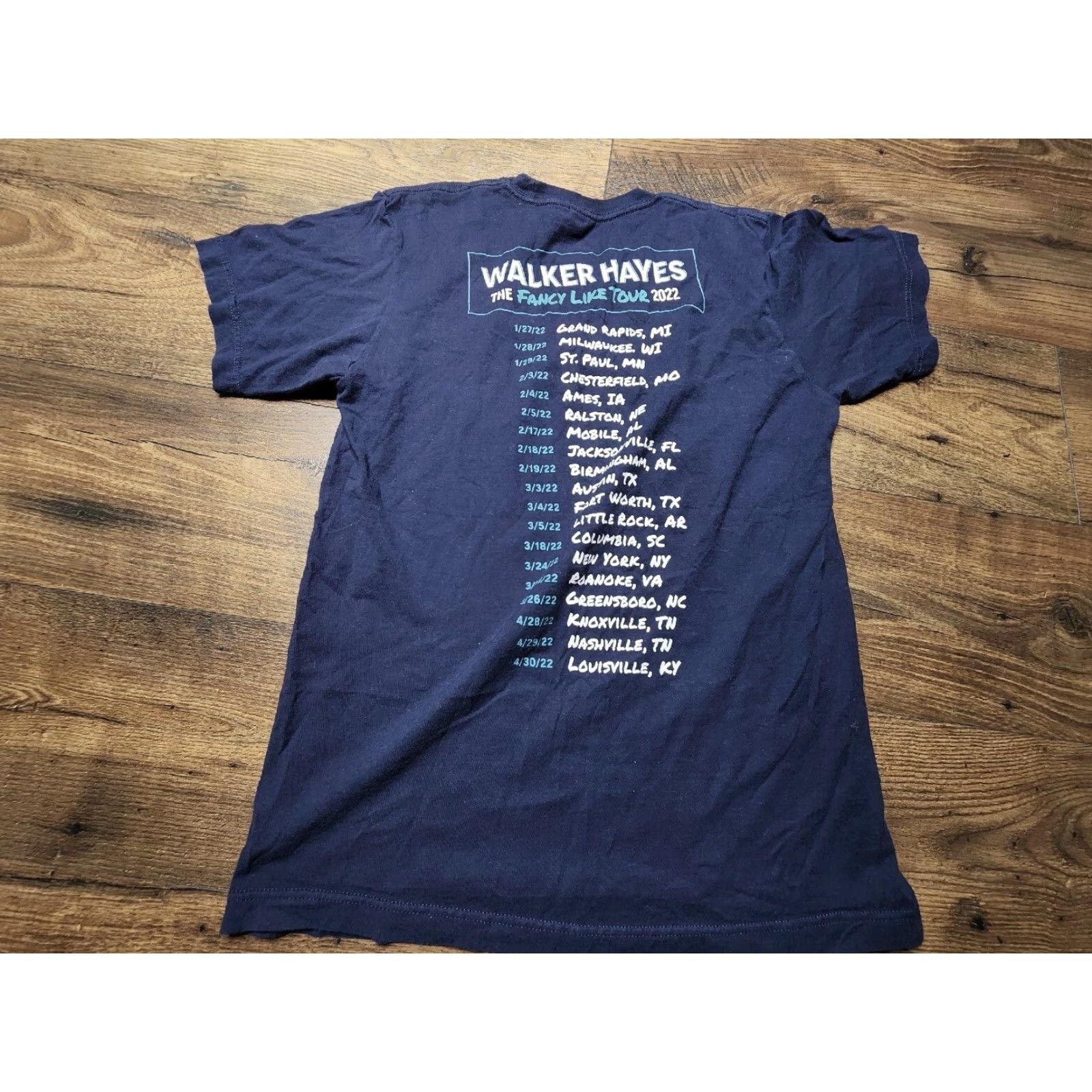 Tultex Walker Hayes The Fancy Like 2022 Concert Tour T Shirt Blue M Double-Sided Tultex Mens Crew Neck Short Sleeve Cotton Polyester Shirt Size US M / EU 48-50 / 2 - 2 Thumbnail