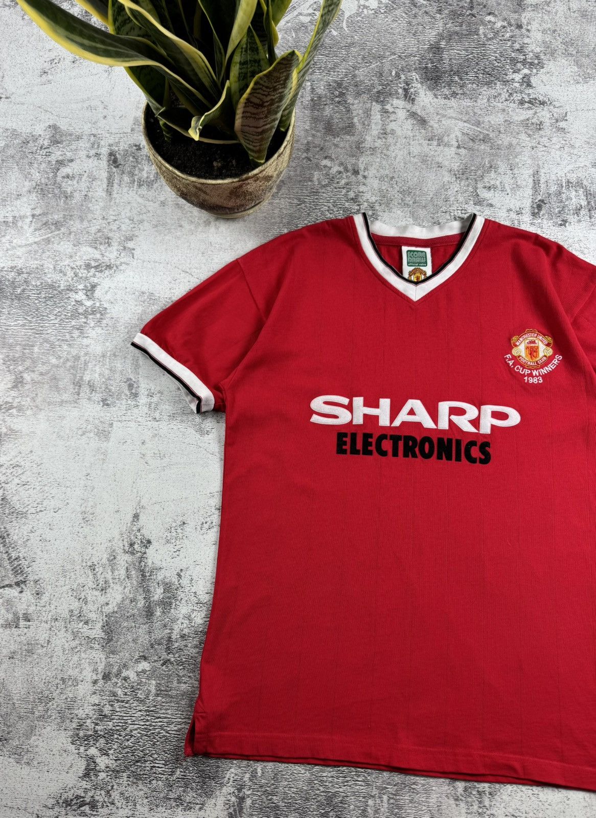 Vintage 80S Manchester United 1983 Cup Winners Score Draw T Shirt Size US S / EU 44-46 / 1 - 2 Thumbnail
