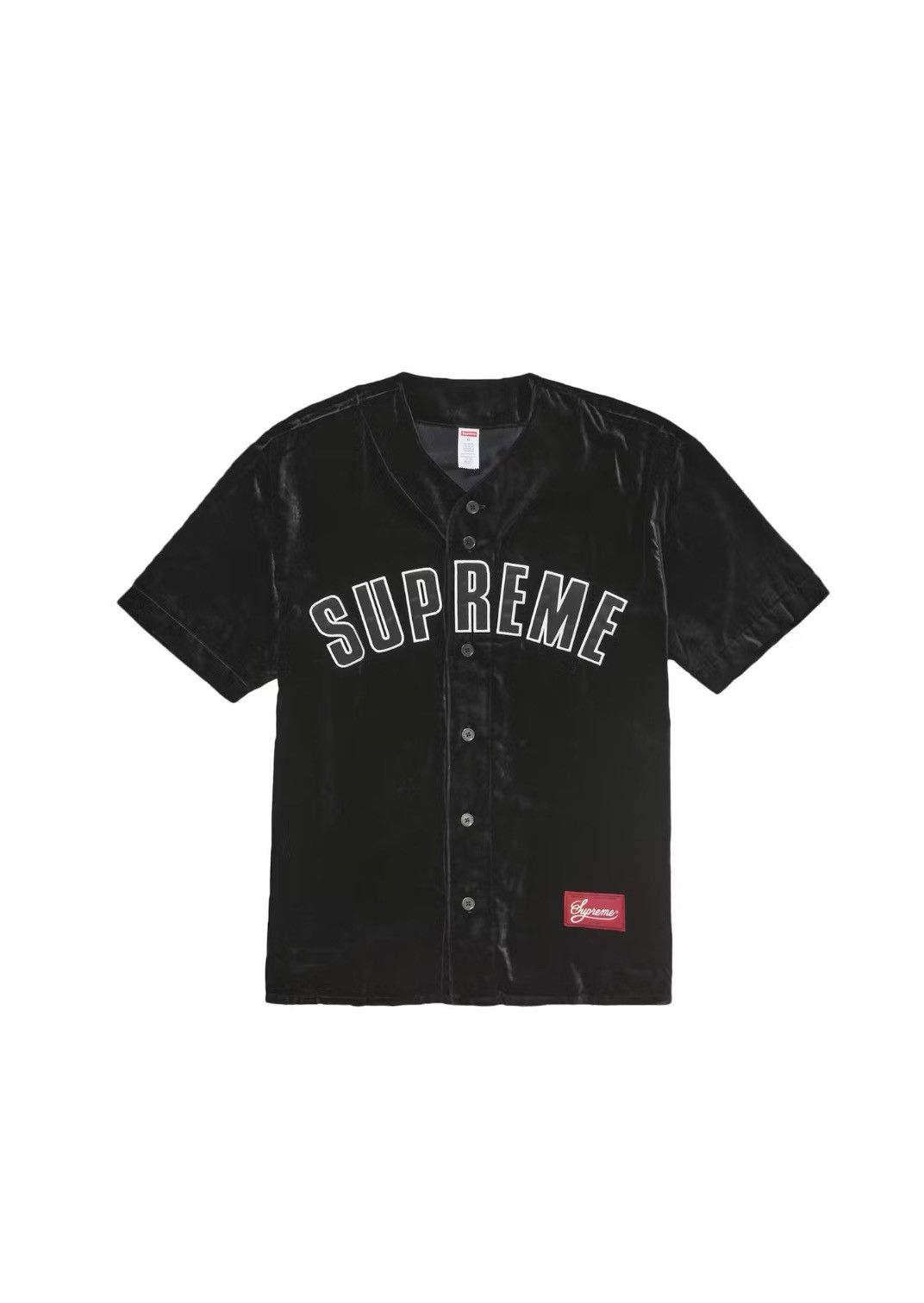 Supreme Velvet Baseball Jersey Black