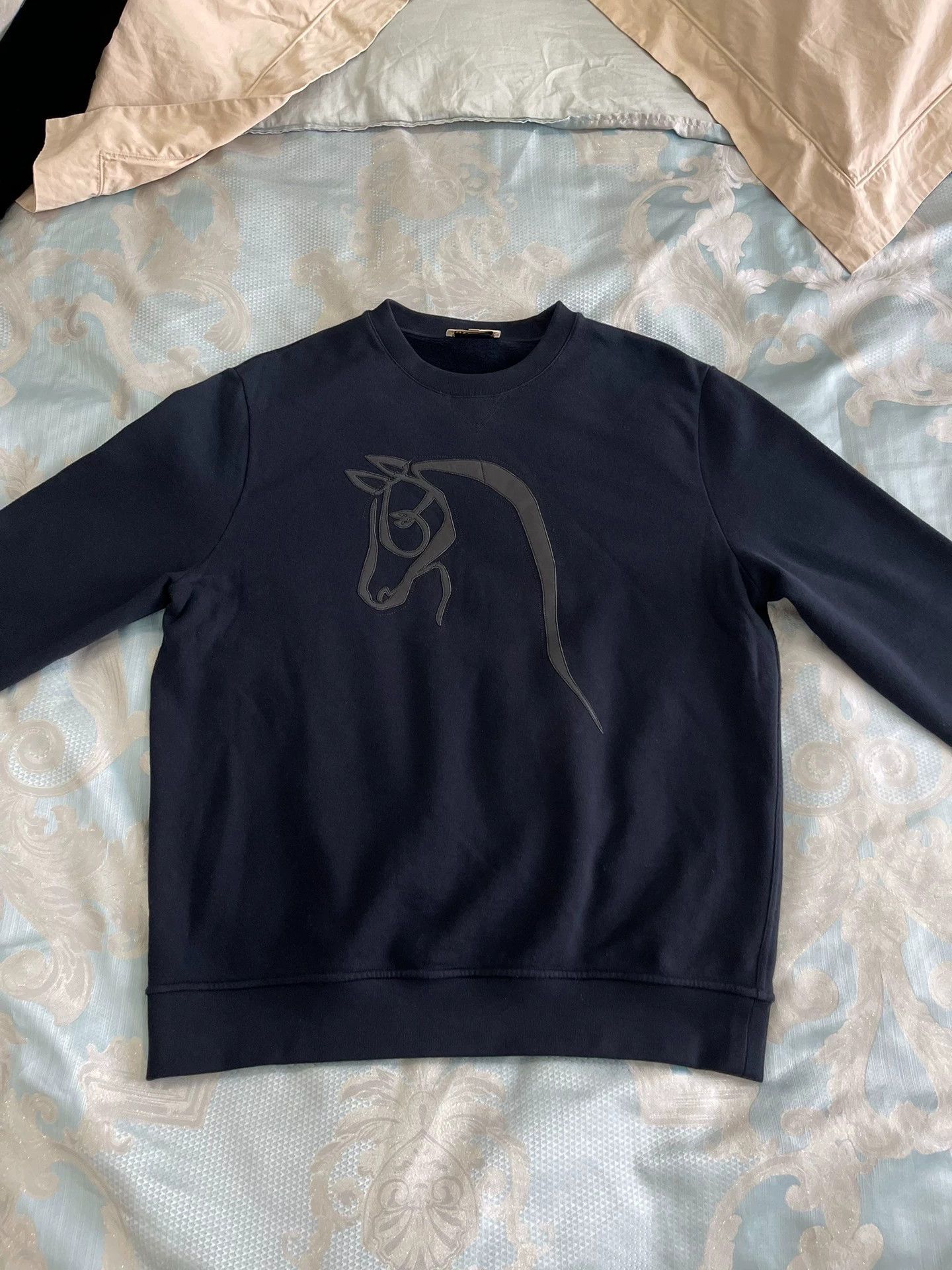 Hermes Hermes Classic Men's Sweatshirt L Horse Logo Leather Panel Size US L / EU 52-54 / 3 - 3 Thumbnail