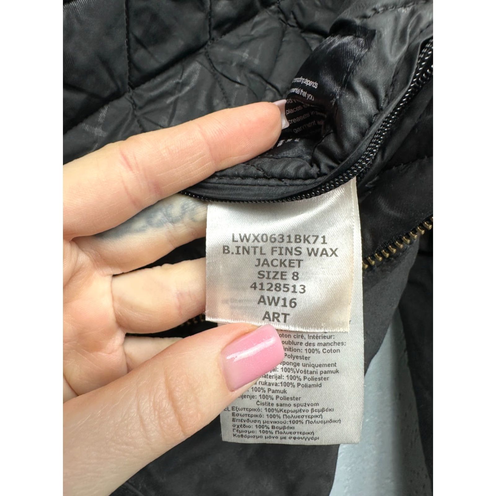 Barbour Barbour International Fins Wax Jacket Womens UK 8 Barbour Jacket Waxed Motorcycle Jacket Black Size UK 8 Women Size S / US 4 / IT 40 - 7 Thumbnail