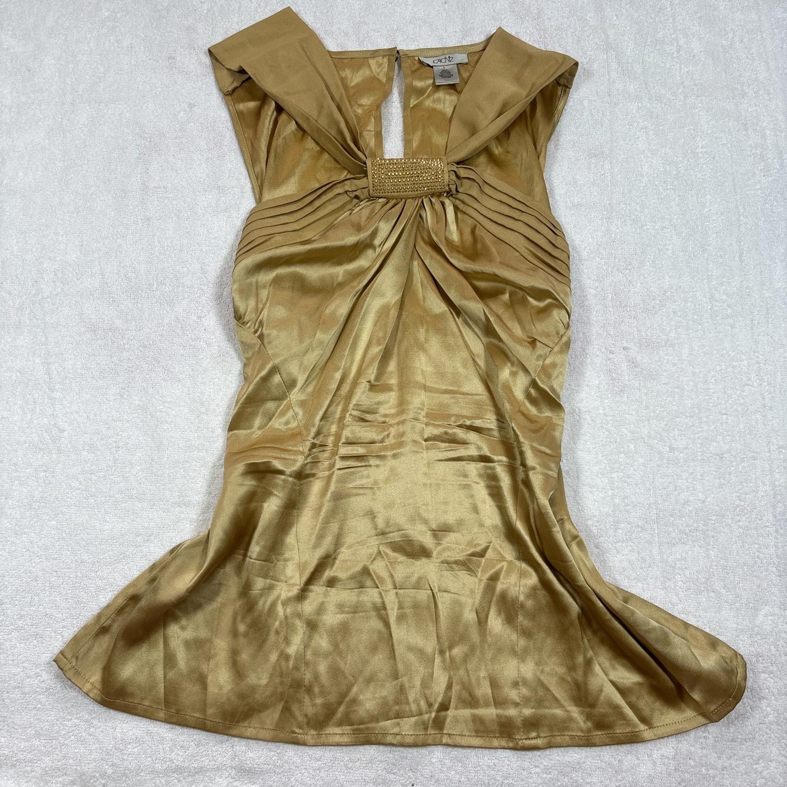 Other y2k silk rhinestone cache halter top Size L / US 10 / IT 46 - 1 Thumbnail