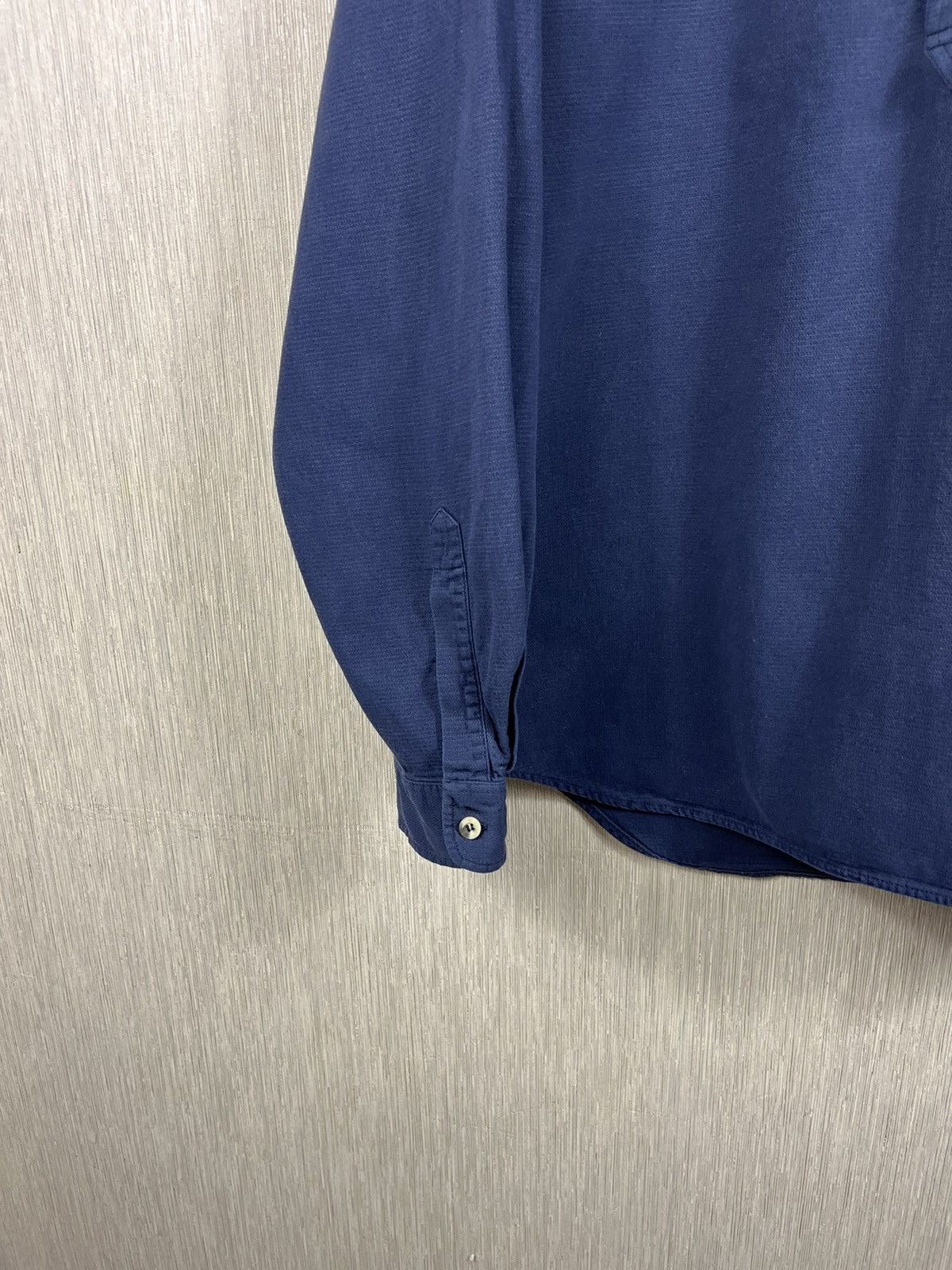 Levi's × Levi's Vintage Clothing × Vintage Vintage 90s Levi’s half button long sleeve shirt navy pocket Size US XL / EU 56 / 4 - 6 Thumbnail