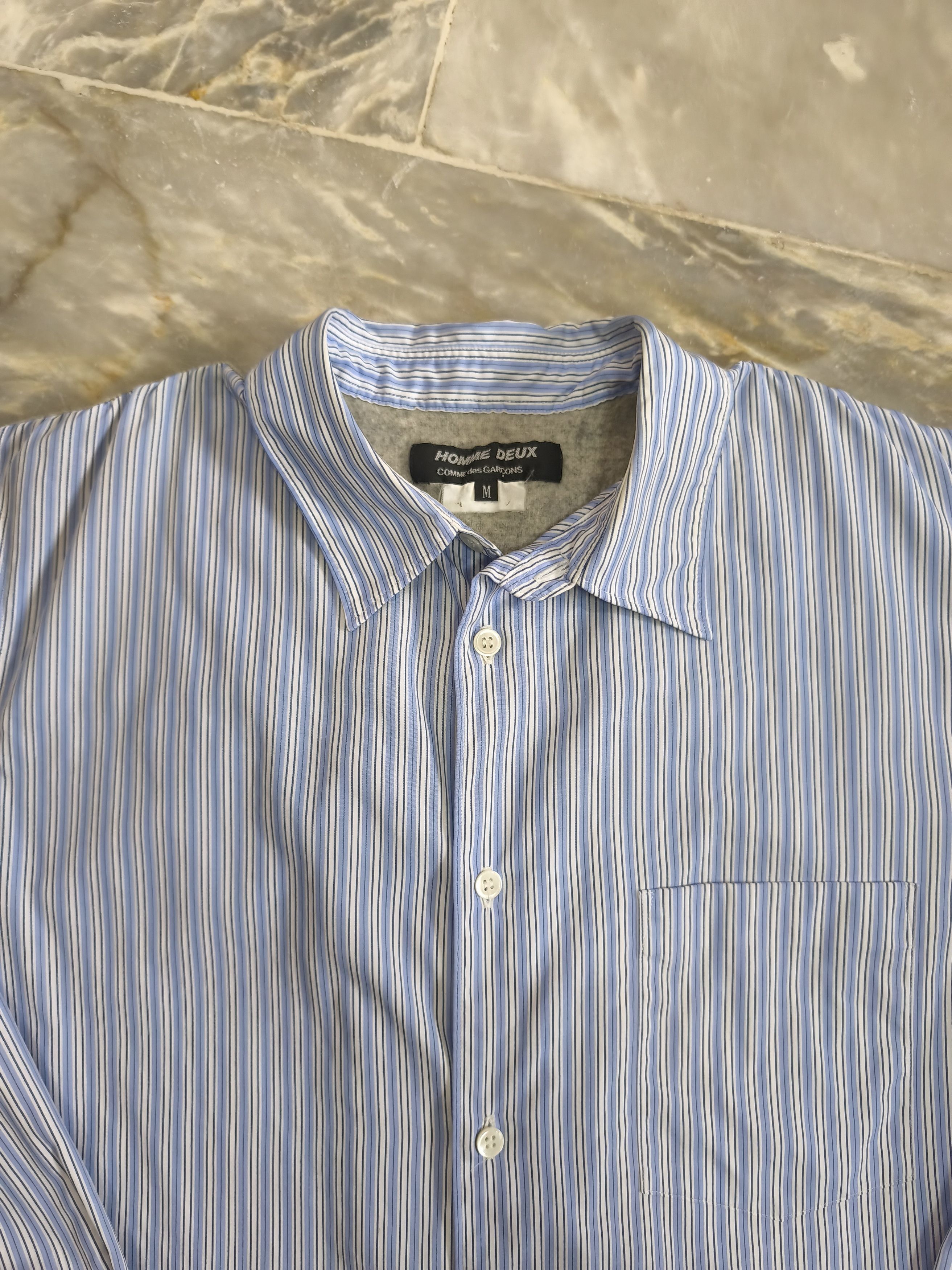 Comme des Garcons Homme Deux CDG Homme Deux Stripe Long Sleeve Polo - AD2014 Size US M / EU 48-50 / 2 - 2 Thumbnail