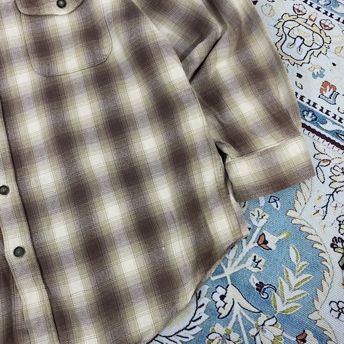 Route 66 2000s - Route 66 Usa Brown Veterano Flanel Shirt Size US L / EU 52-54 / 3 - 3 Thumbnail