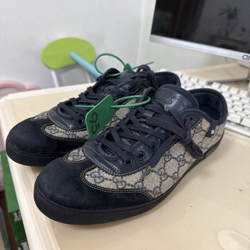 Gucci Gucci Dark Blue Leather Casual Sneakers 0079 Size US 8.5 / EU 41-42 - 1 Thumbnail