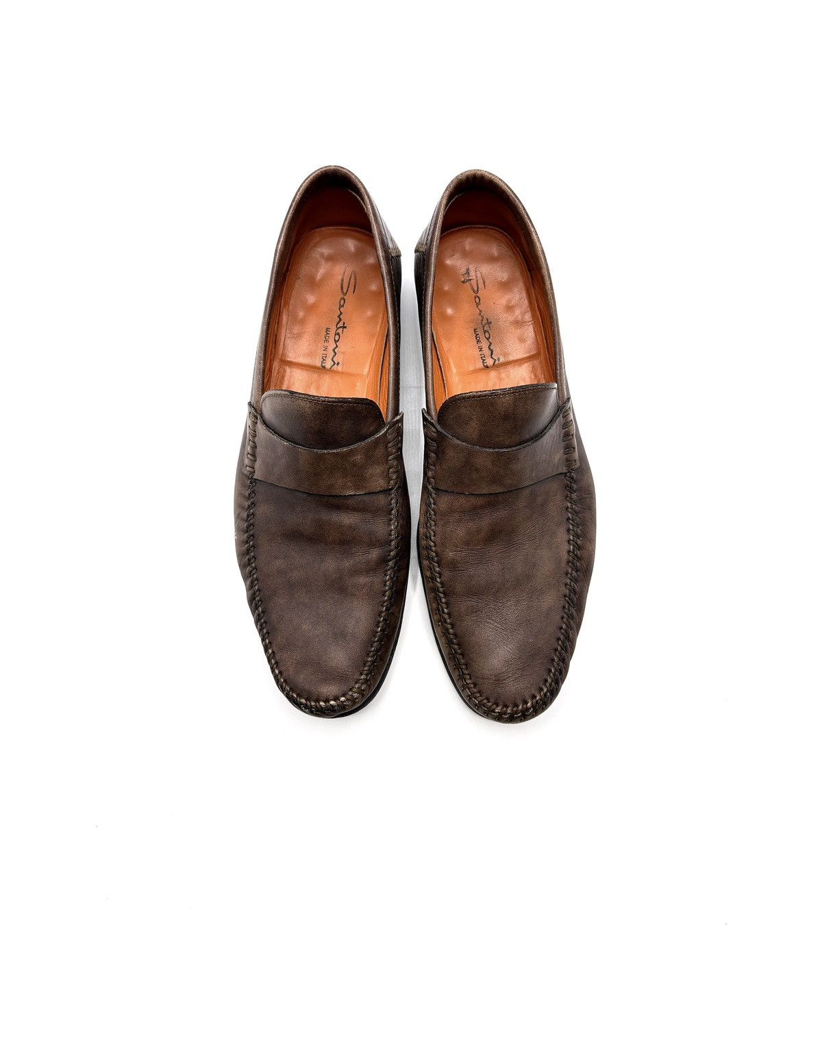 Santoni Santoni Hand-finished Leather Penny Loafers Size US 10 / EU 43 - 3 Thumbnail