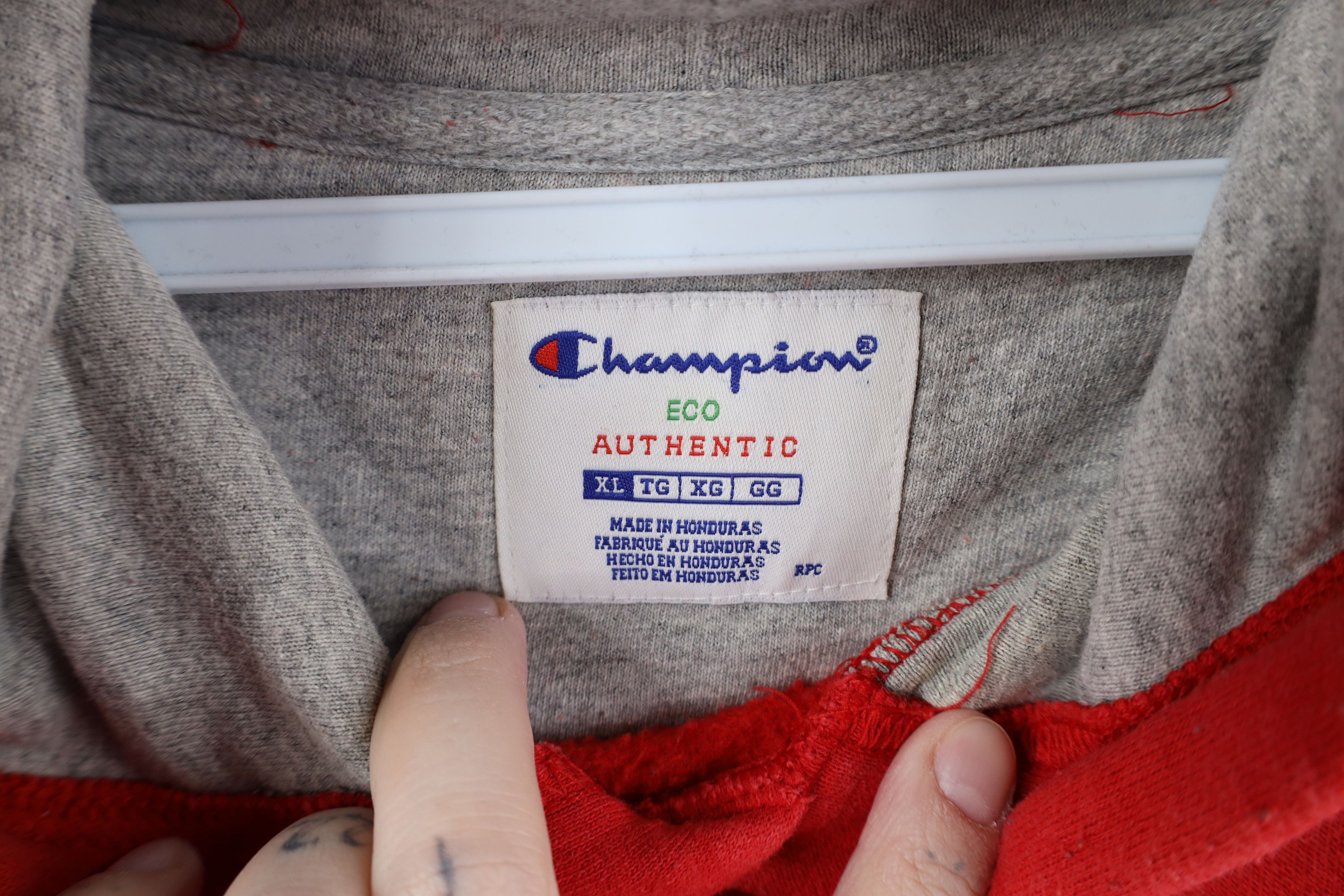 Champion Vintage Champion Baggy Oversized Hoodie Sweatshirt Red Size US XL / EU 56 / 4 - 8 Thumbnail