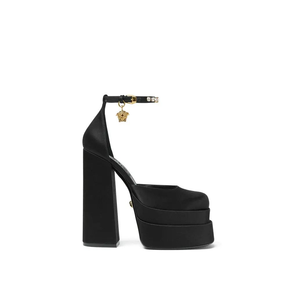 Versace o1s22i1n1024 Medusa Aevitas Double Platform Pumps in Black Size US 9 / IT 39 - 1 Thumbnail