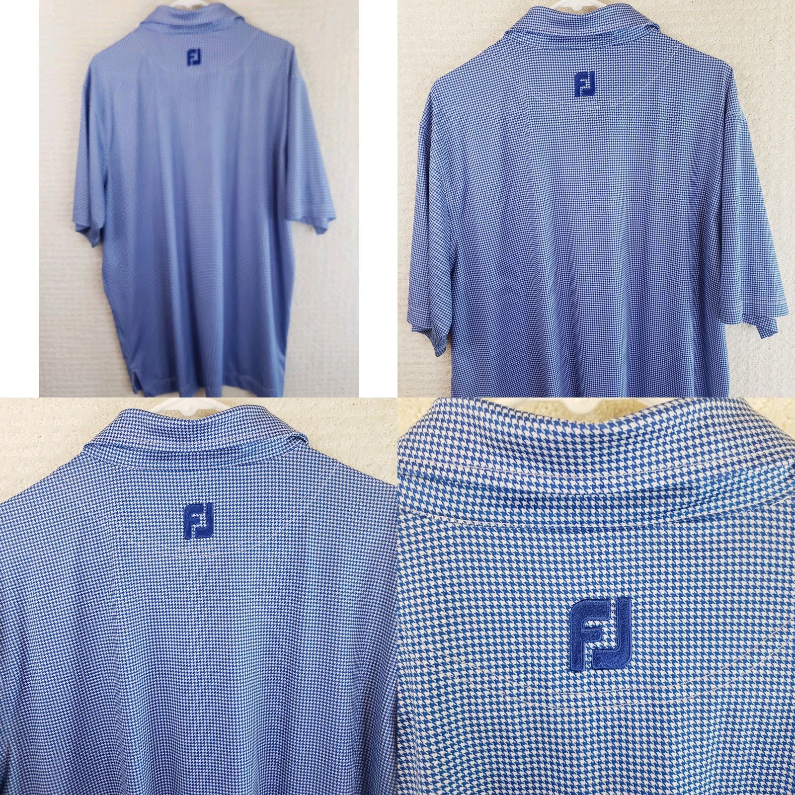 Footjoy FootJoy Polo Shirt L Blue Herringbone Chippanee Country Club Golf Short Sleeve Pullover 3 Button Mens Regular Size Size US L / EU 52-54 / 3 - 8 Thumbnail