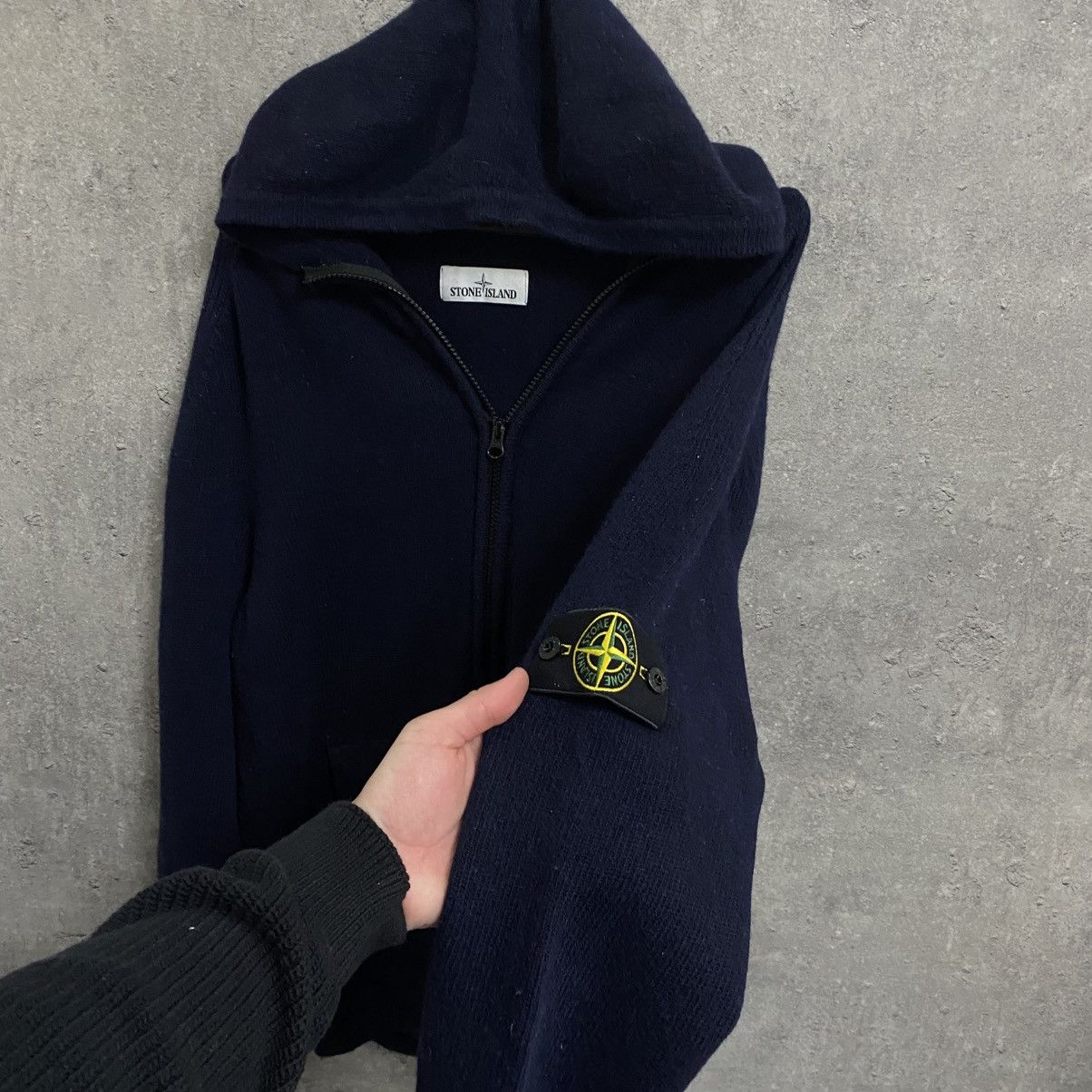 Stone Island Vintage Stone Island Wool Zip Hoodie Size US XXL / EU 58 / 5 - 7 Thumbnail