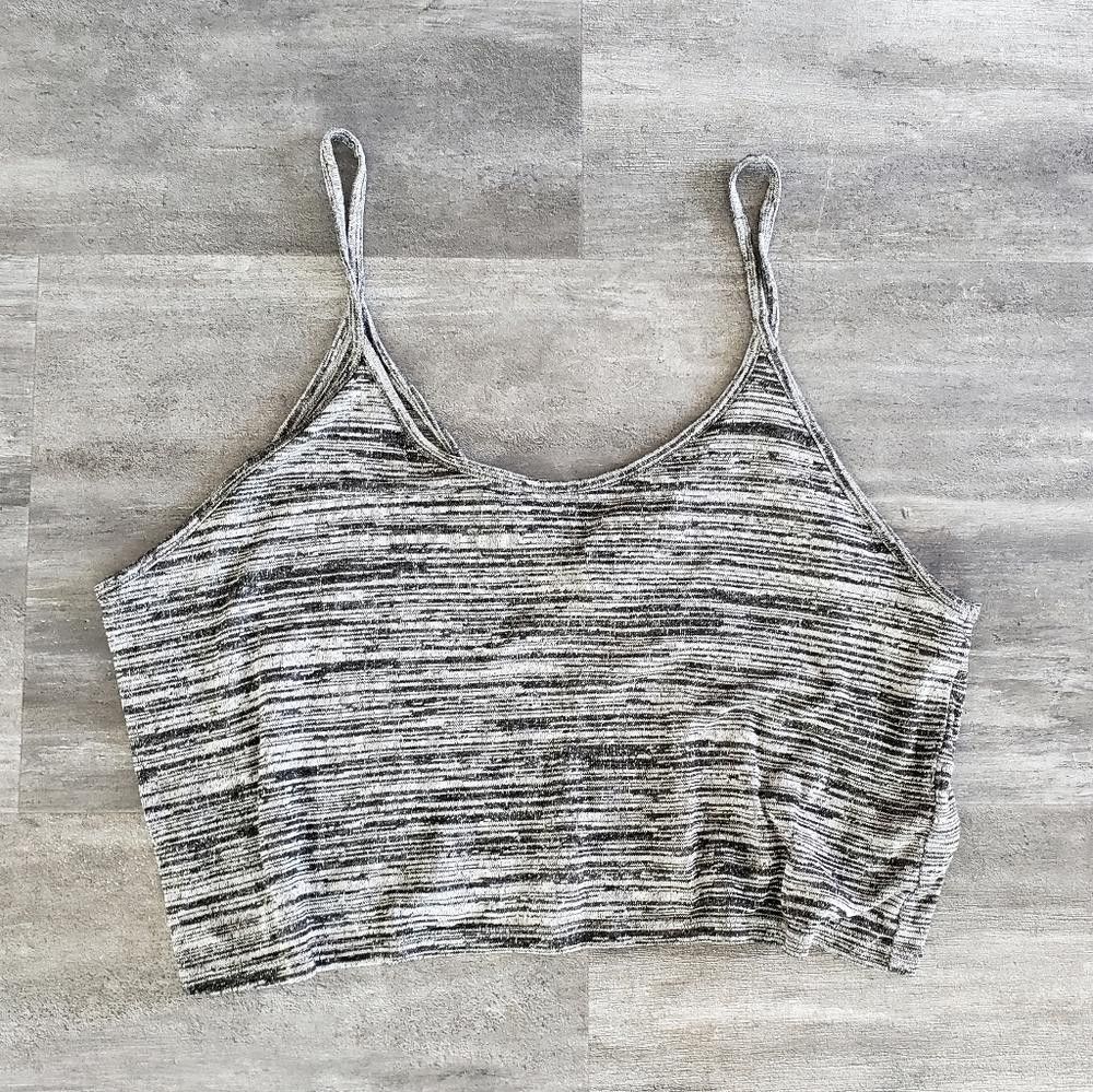 Divided Grey Black Heathered Divided Cropped Cami Size L / US 10 / IT 46 - 1 Thumbnail