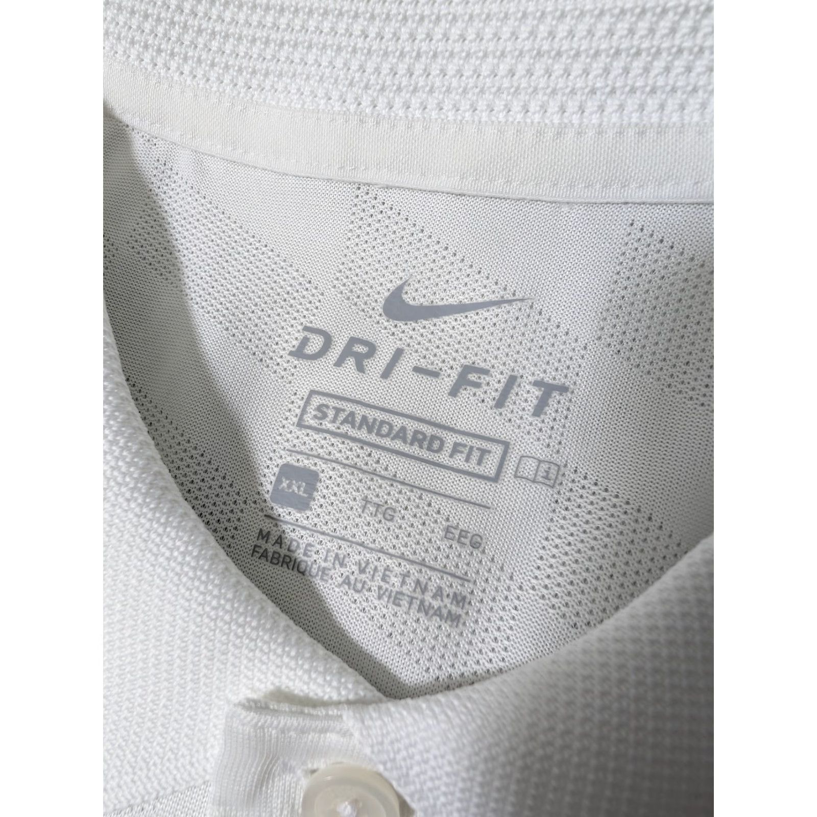 Nike Nike Polo Mens 2XL White Geometric Print Golf Athletic Performance Shirt Size US XXL / EU 58 / 5 - 2 Thumbnail
