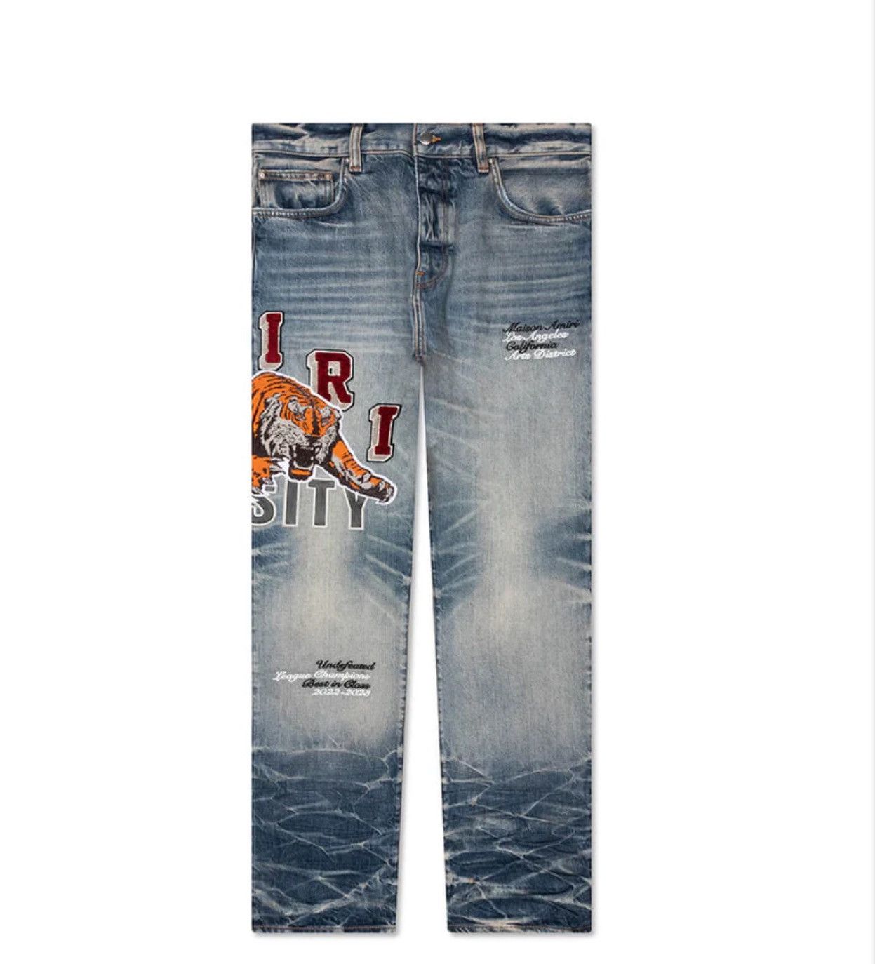 Amiri Amiri Tiger Varsity jeans Size US 40 / EU 56 - 2 Thumbnail