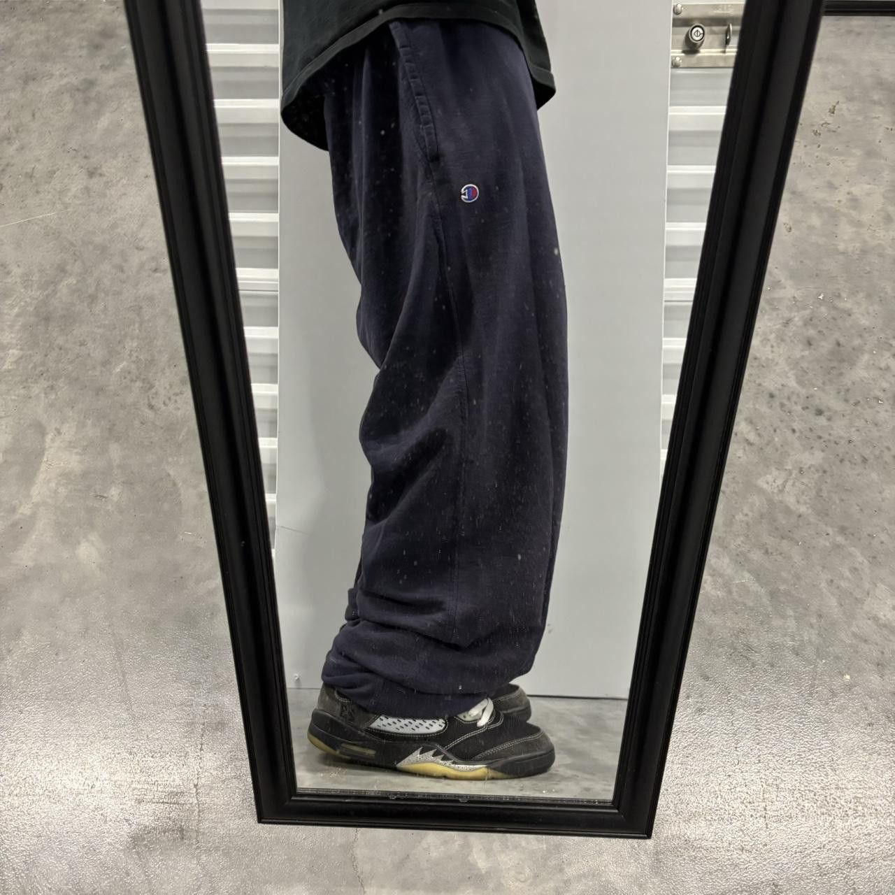 Japanese Brand × Vintage Crazy Vintage Y2K/2000s Baggy Faded Navy Blue Skater Essential Sweatpants! Size US 34 / EU 50 - 2 Thumbnail