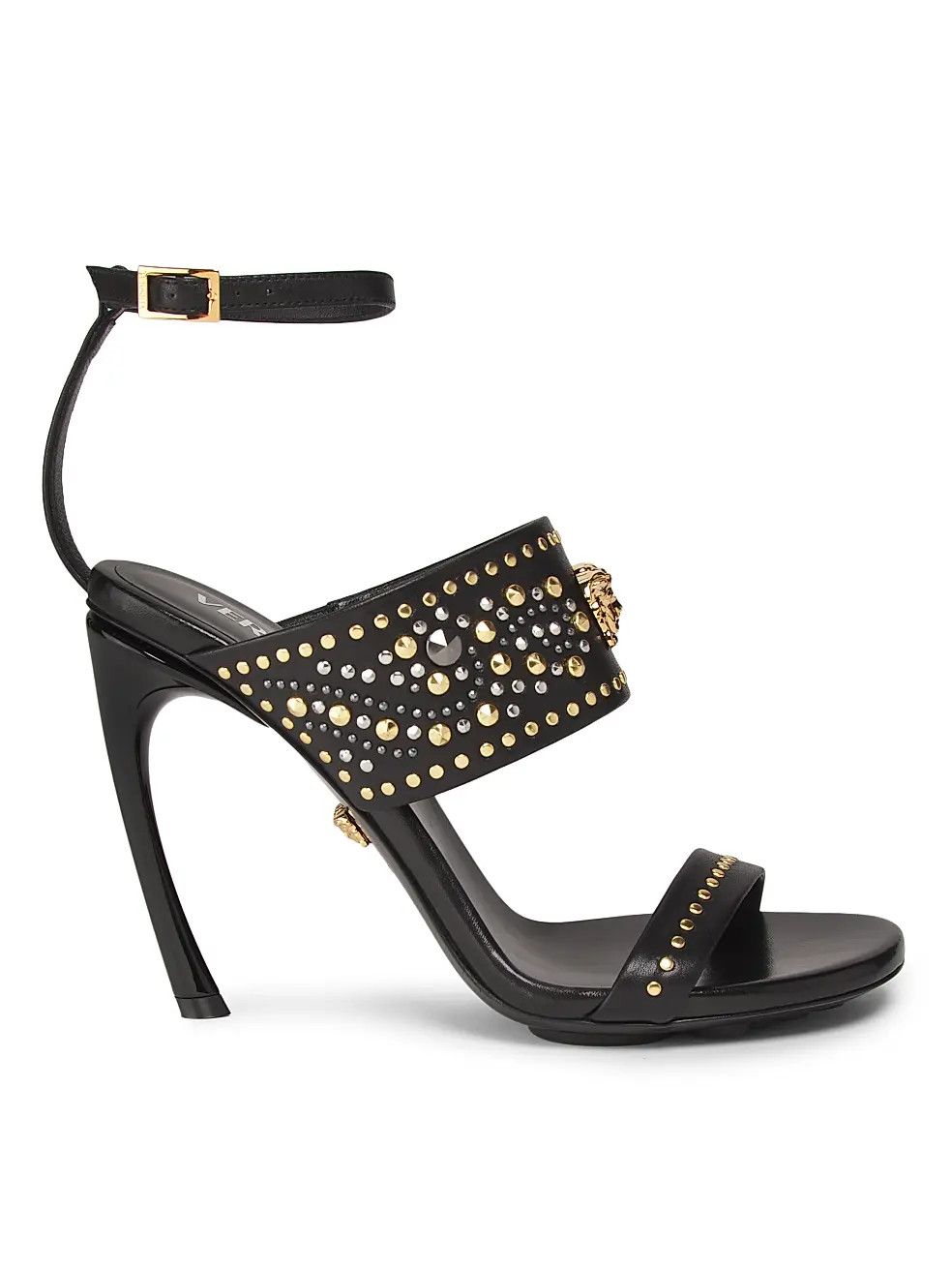 Versace os11x0326 Medusa Head Embellished-Leather Sandals in Black Size US 7.5 / IT 37.5 - 1 Thumbnail